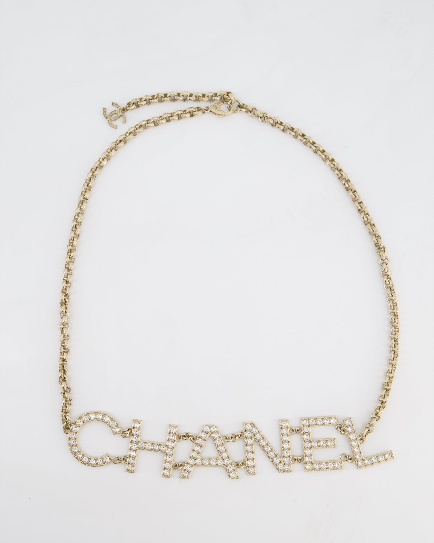 Chanel Chain Graphic Logo with Crystals Details Belt