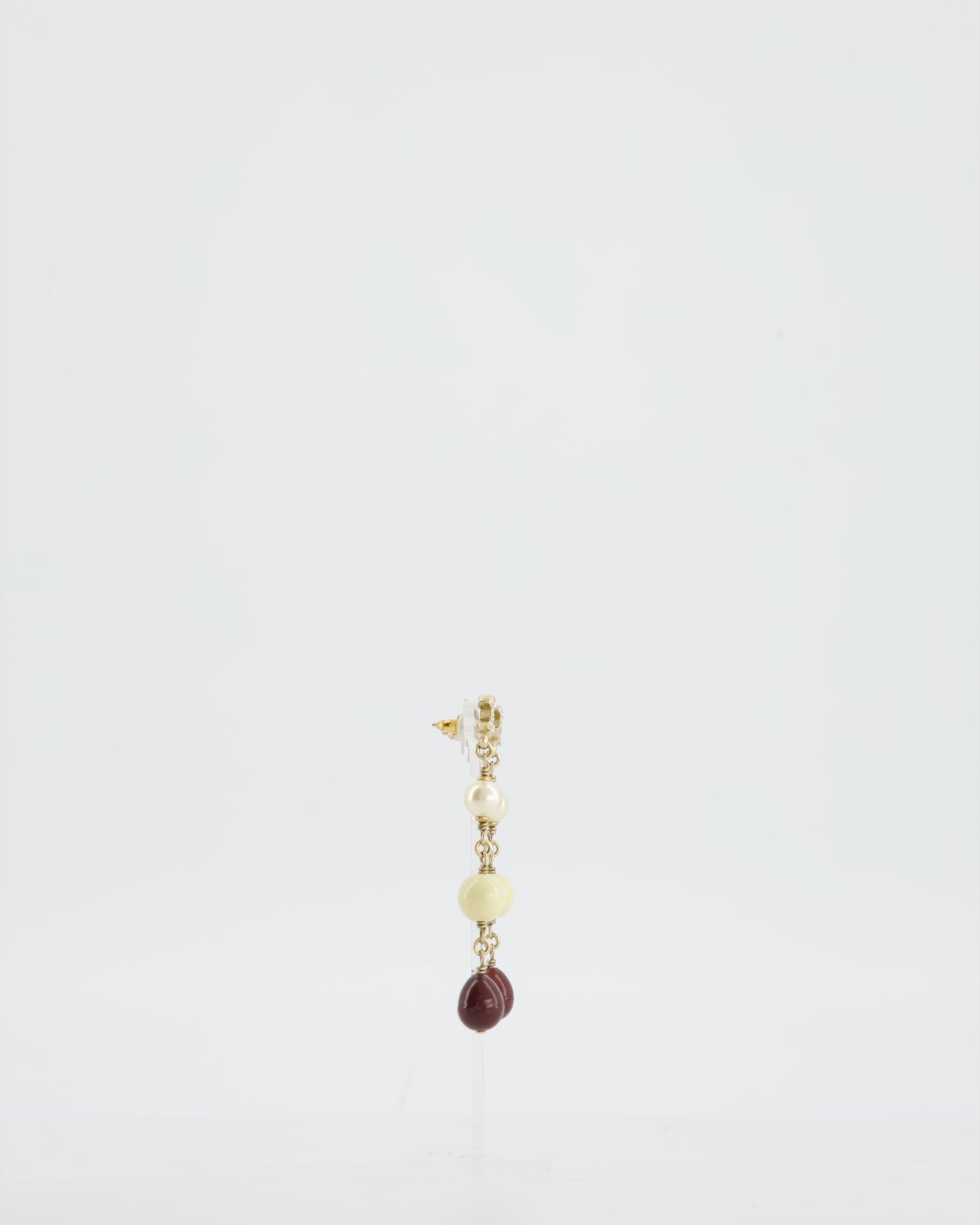Chanel 2008 Pendant Earrings with Pearls and CC Studs Logo