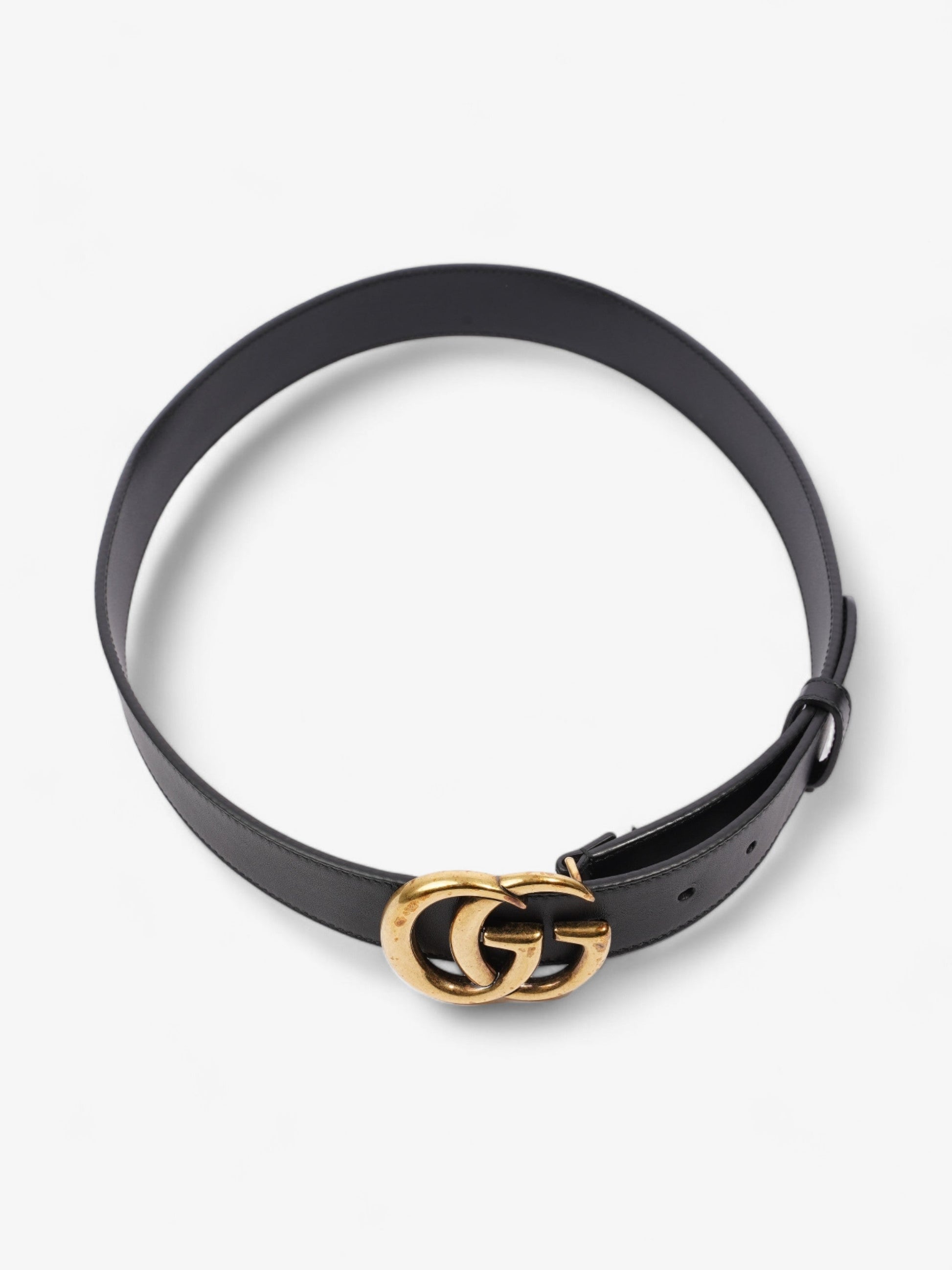Gucci Marmont Thin Belt Handbag Leather Black Accessory 80Cm 33