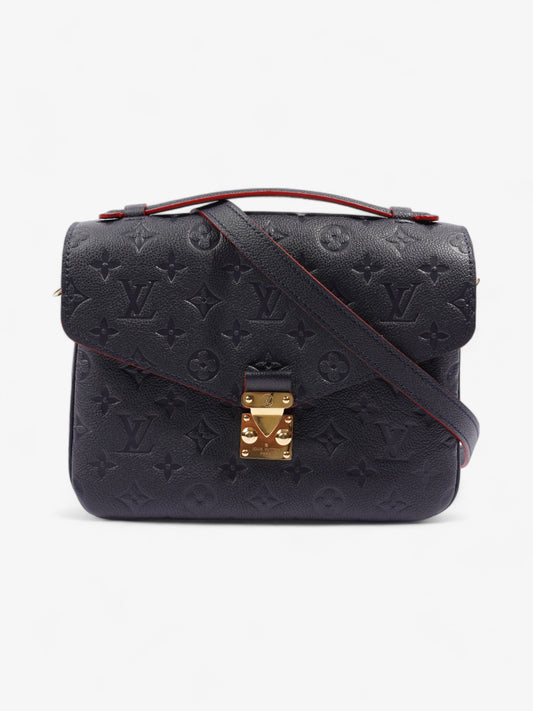 Louis Vuitton Pochette Metis MM Navy Empreinte Leather Clutch Bag