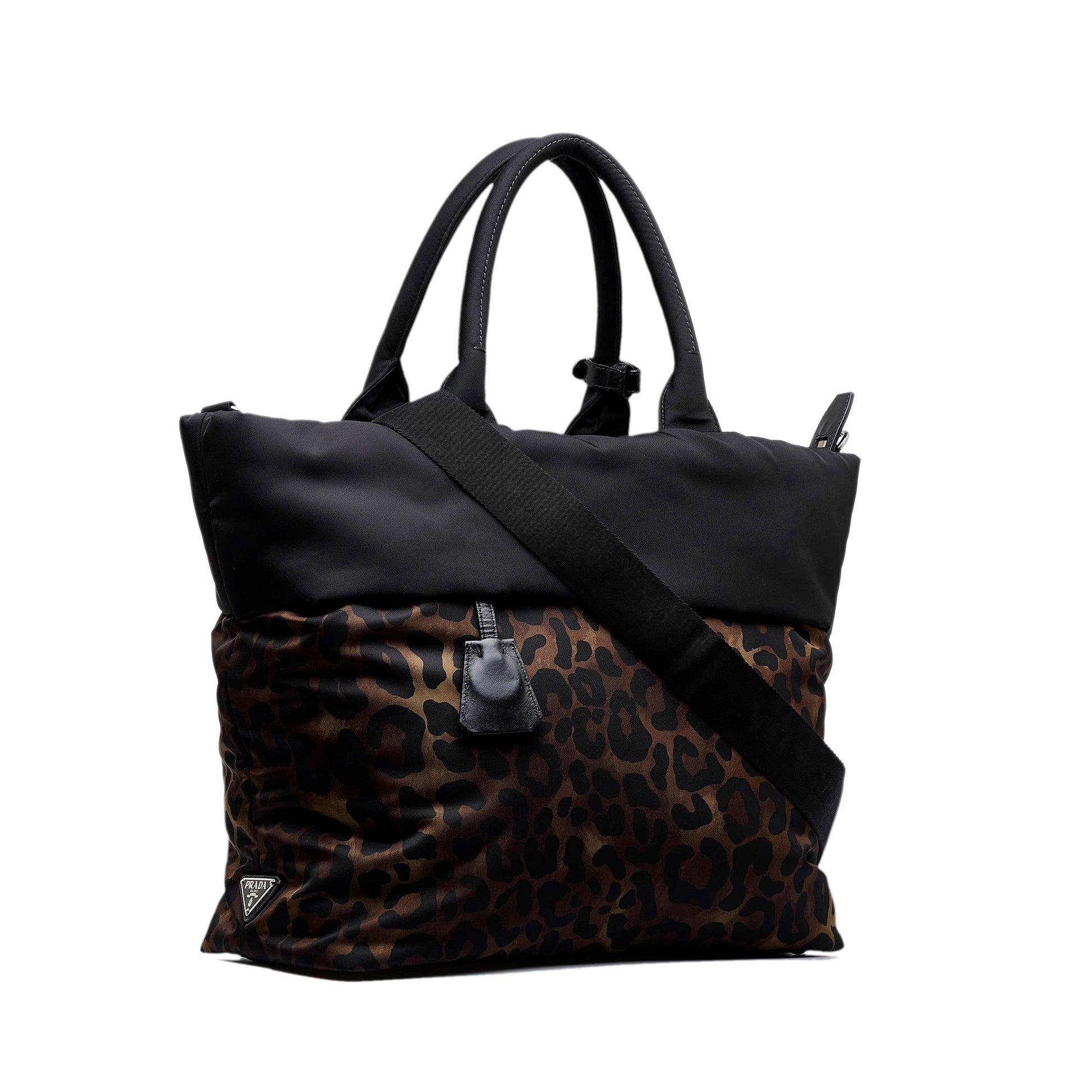 Prada Tessuto Reversible Leopard Print Satchel Satchel Bag