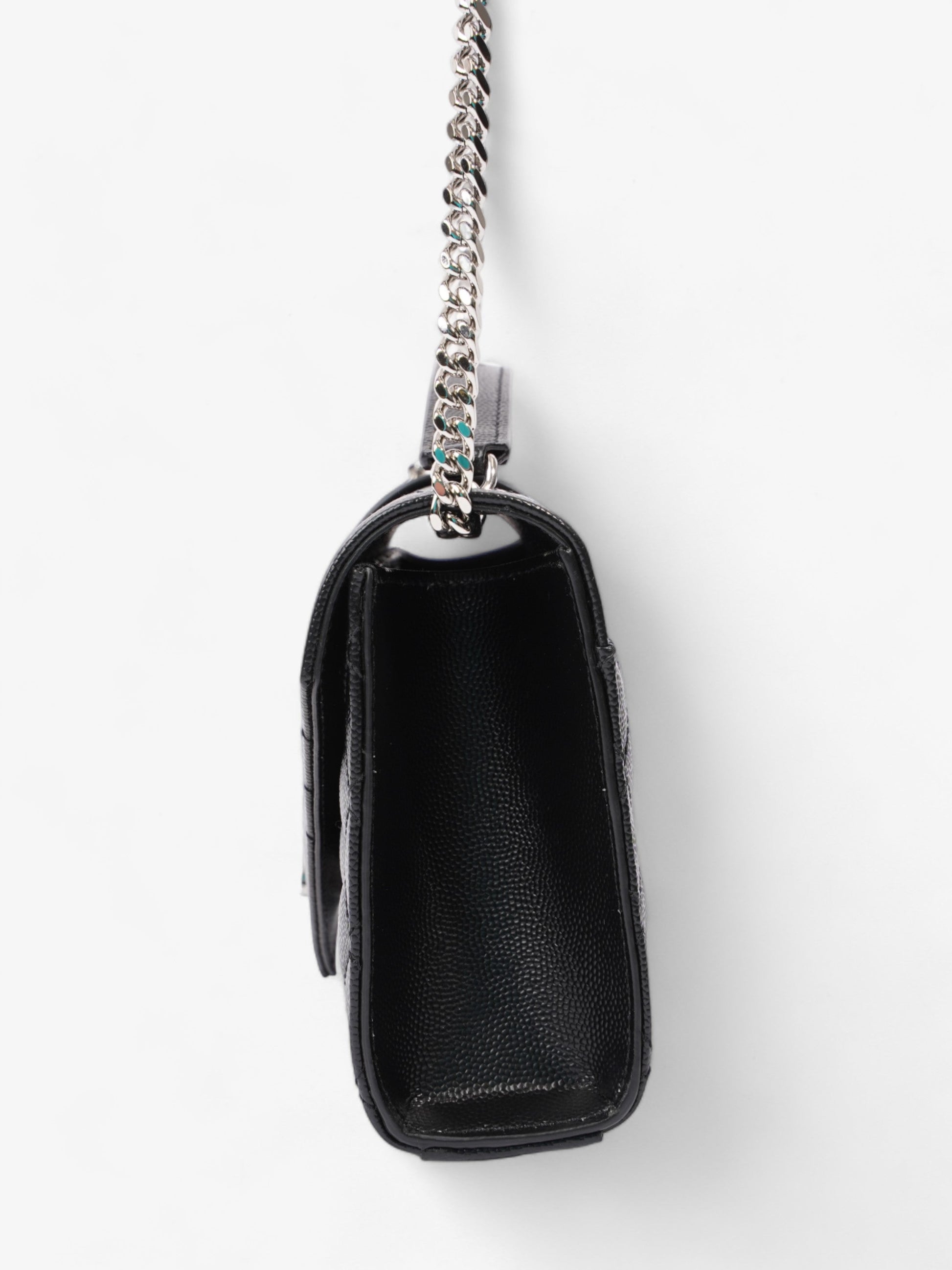 YSL Saint Laurent Envelope Shoulder Bag Leather Matelasse Black