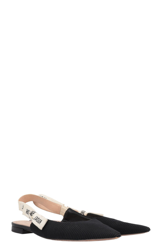 Dior Sling Bag J`A Slingback Flats Black Shoes