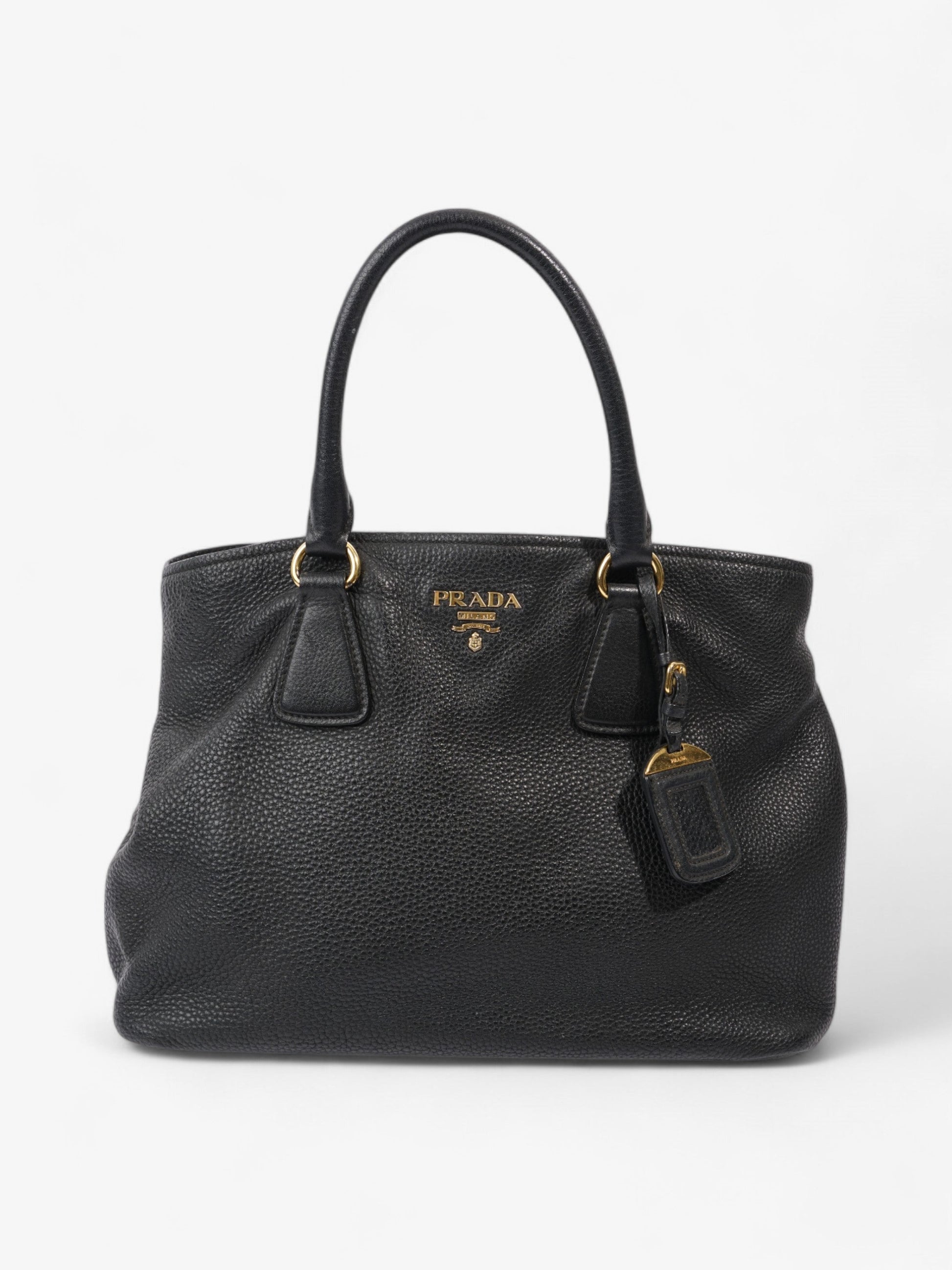 Prada Daino Tote Calfskin Leather Black Tote Bag
