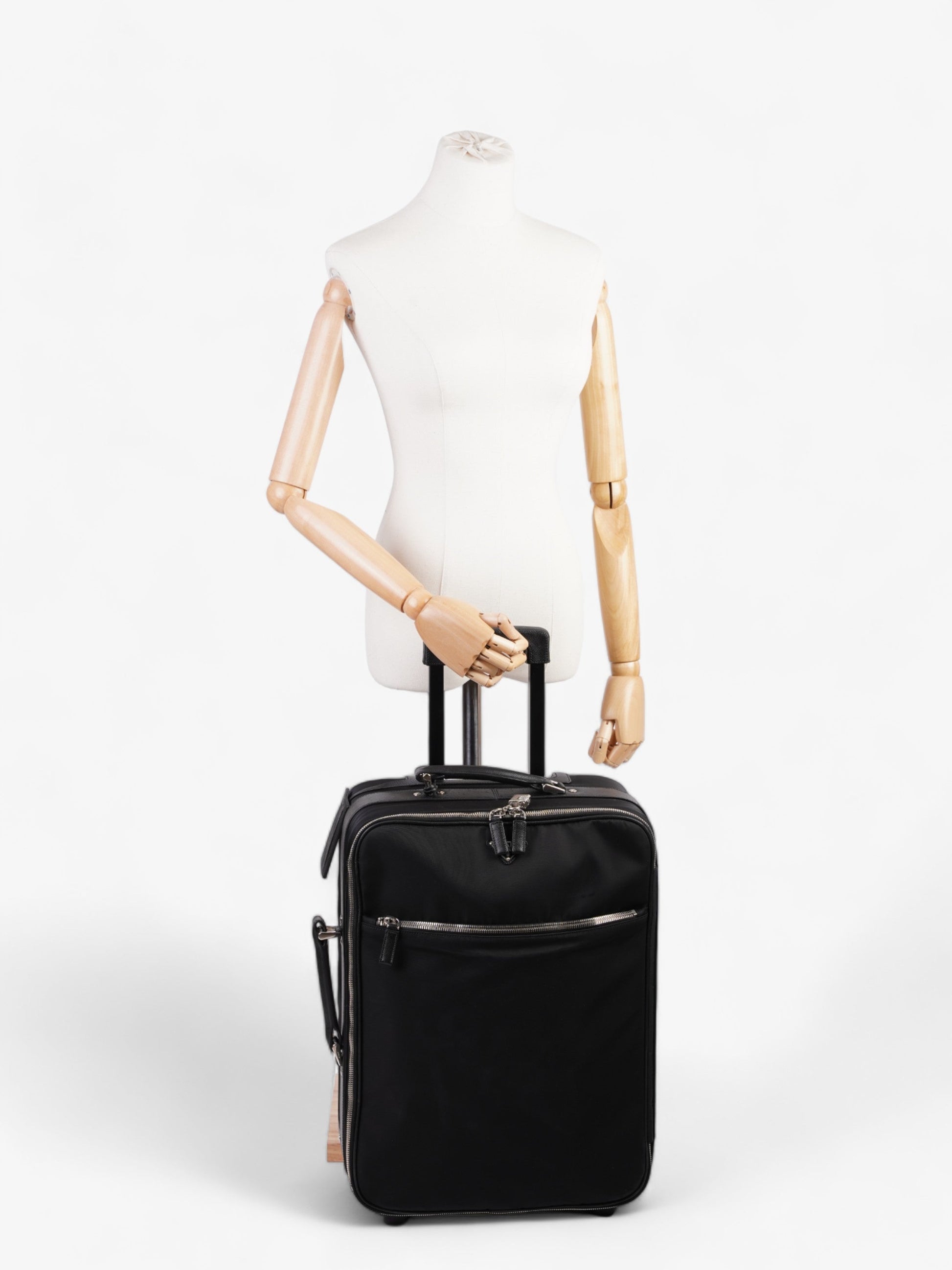 Prada Carry On Trolley Suitcase Re Travel Bag Nylon Black