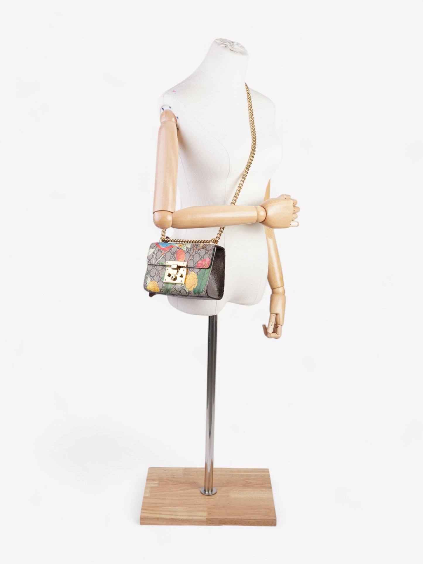 Gucci Padlock Shoulder Bag Supreme Floral Coated Canvas Small