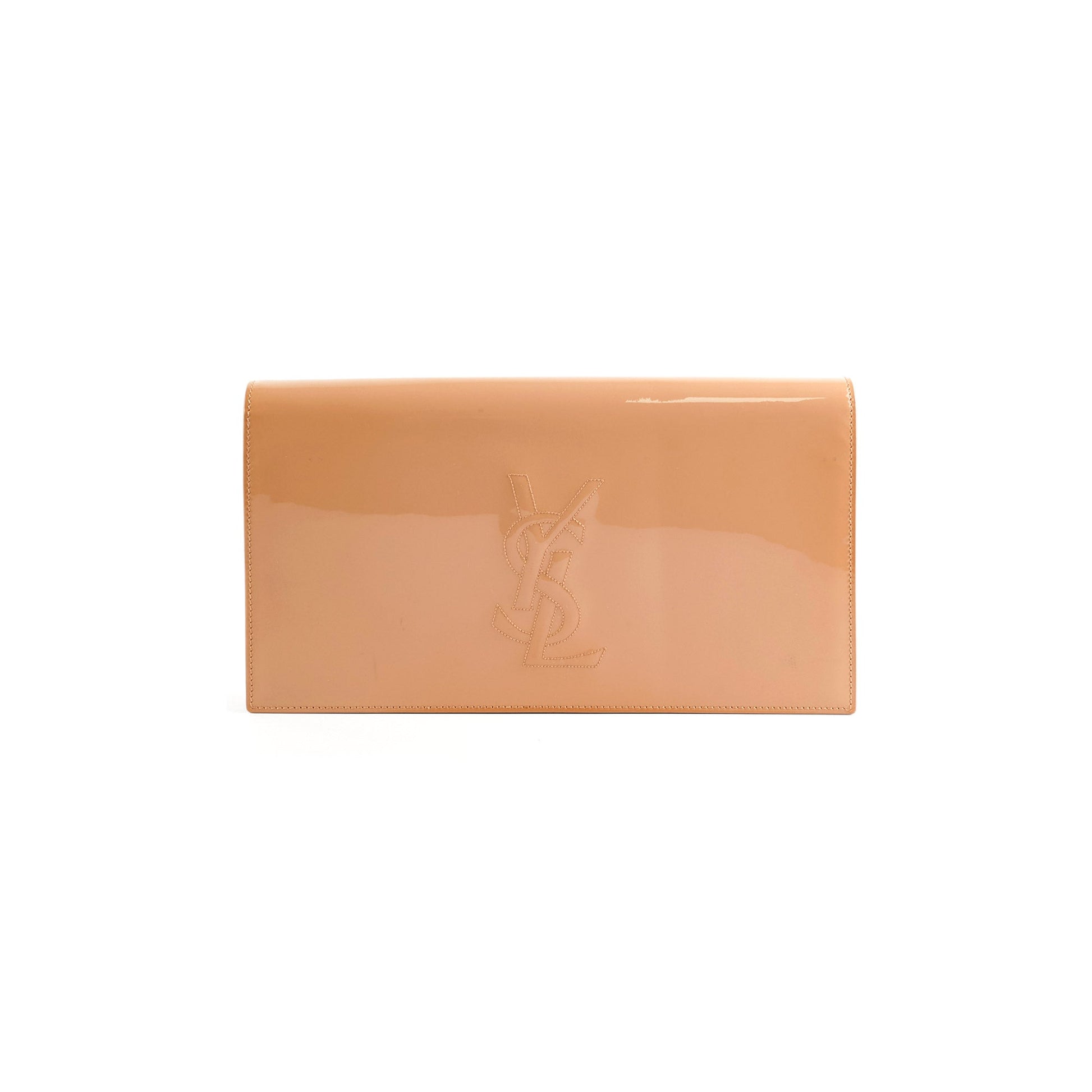 YSL Saint Laurent Clutch Leather Patent Large Clutch Bag
