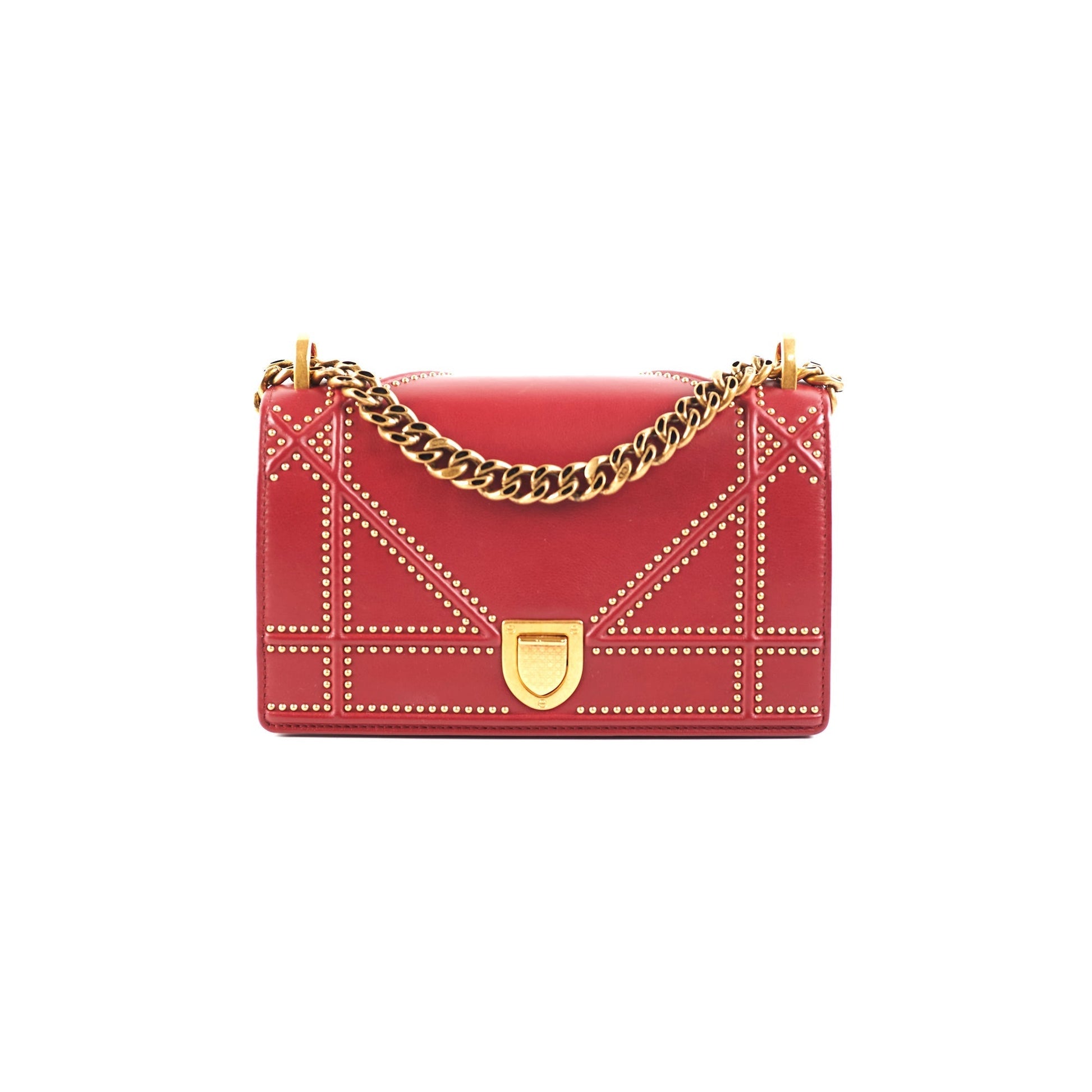 Dior Christian ama Burgundy Studded Crossbody Bag
