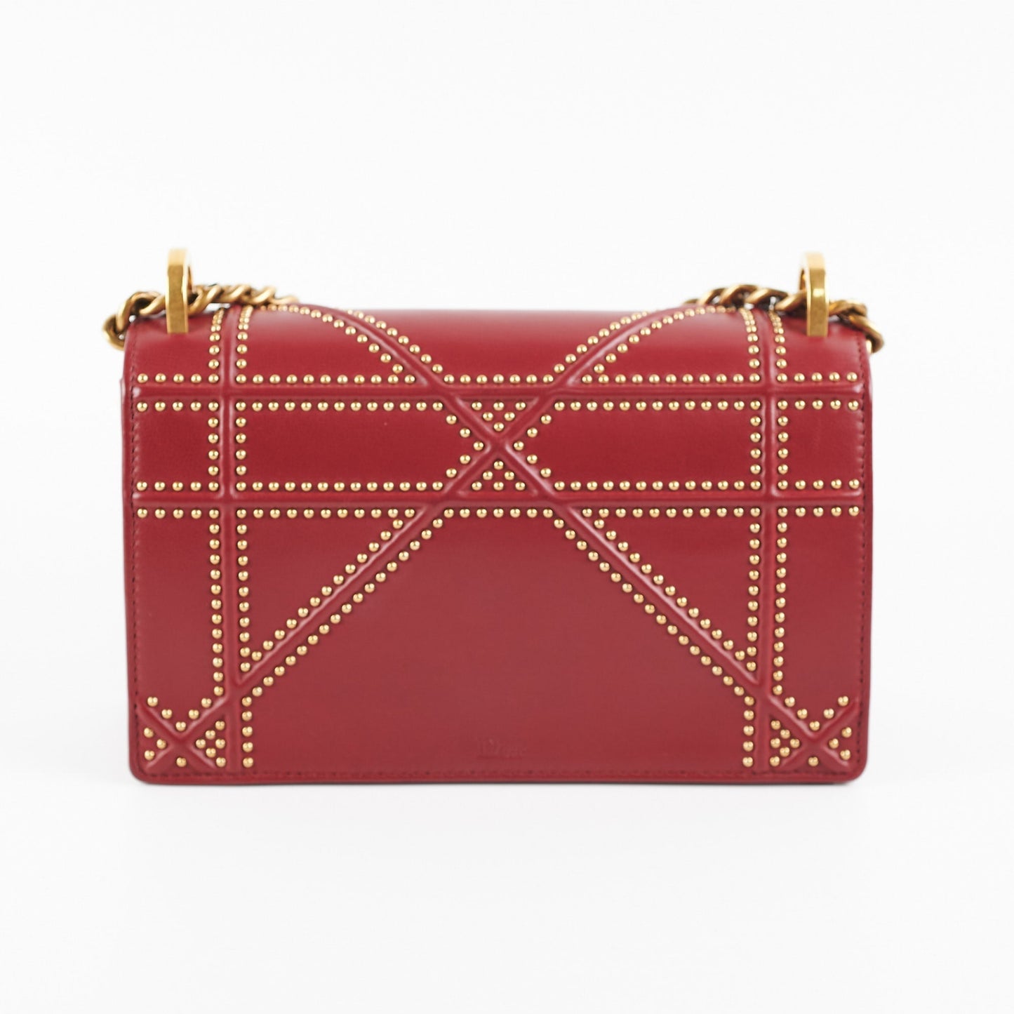 Dior Christian ama Burgundy Studded Crossbody Bag