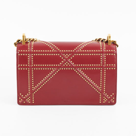 Dior Christian ama Burgundy Studded Crossbody Bag