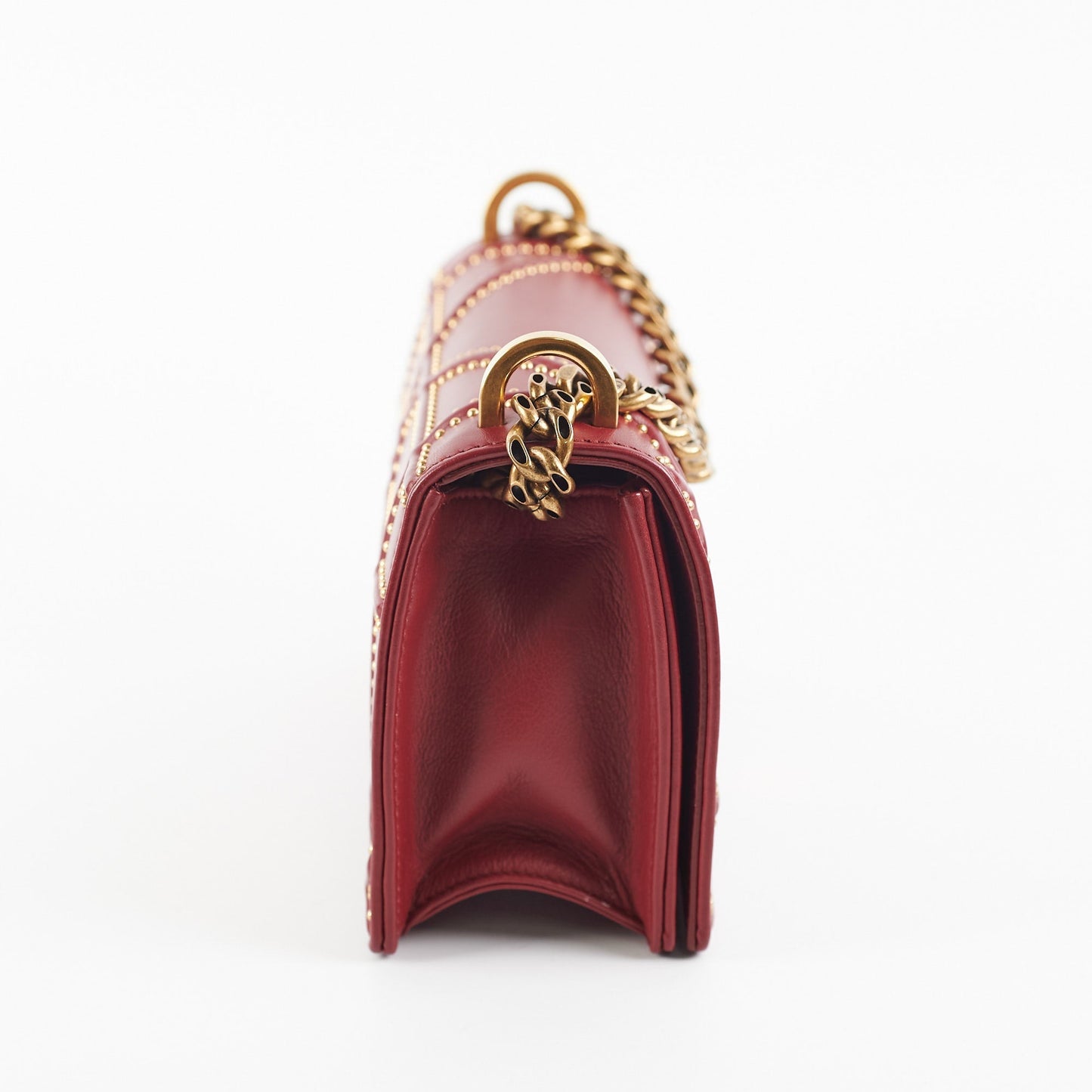 Dior Christian ama Burgundy Studded Crossbody Bag