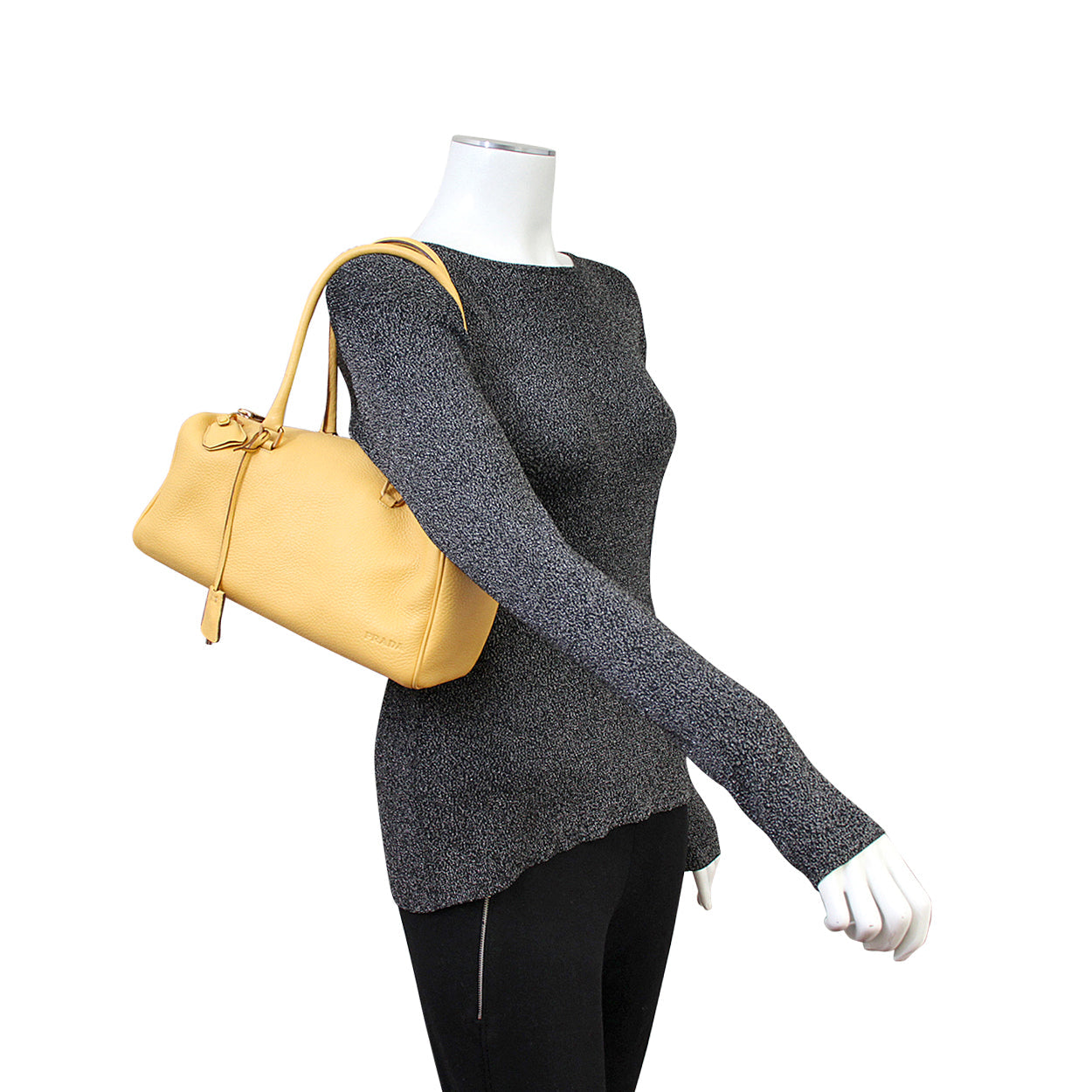 Prada Daino Box Shoulder Bag Yellow