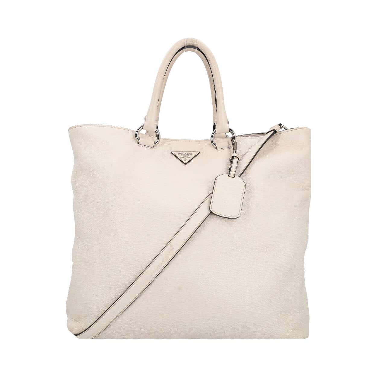 Prada Tote Leather White Tote Bag