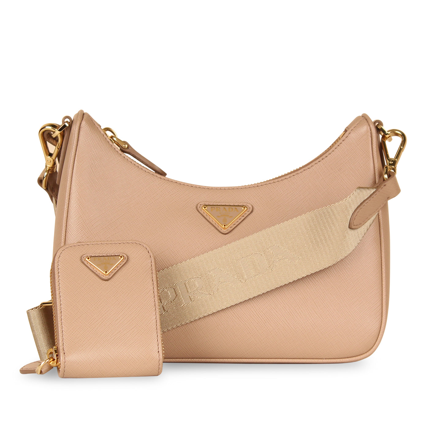 Prada Re Edition Nude Shoulder Bag Saffiano