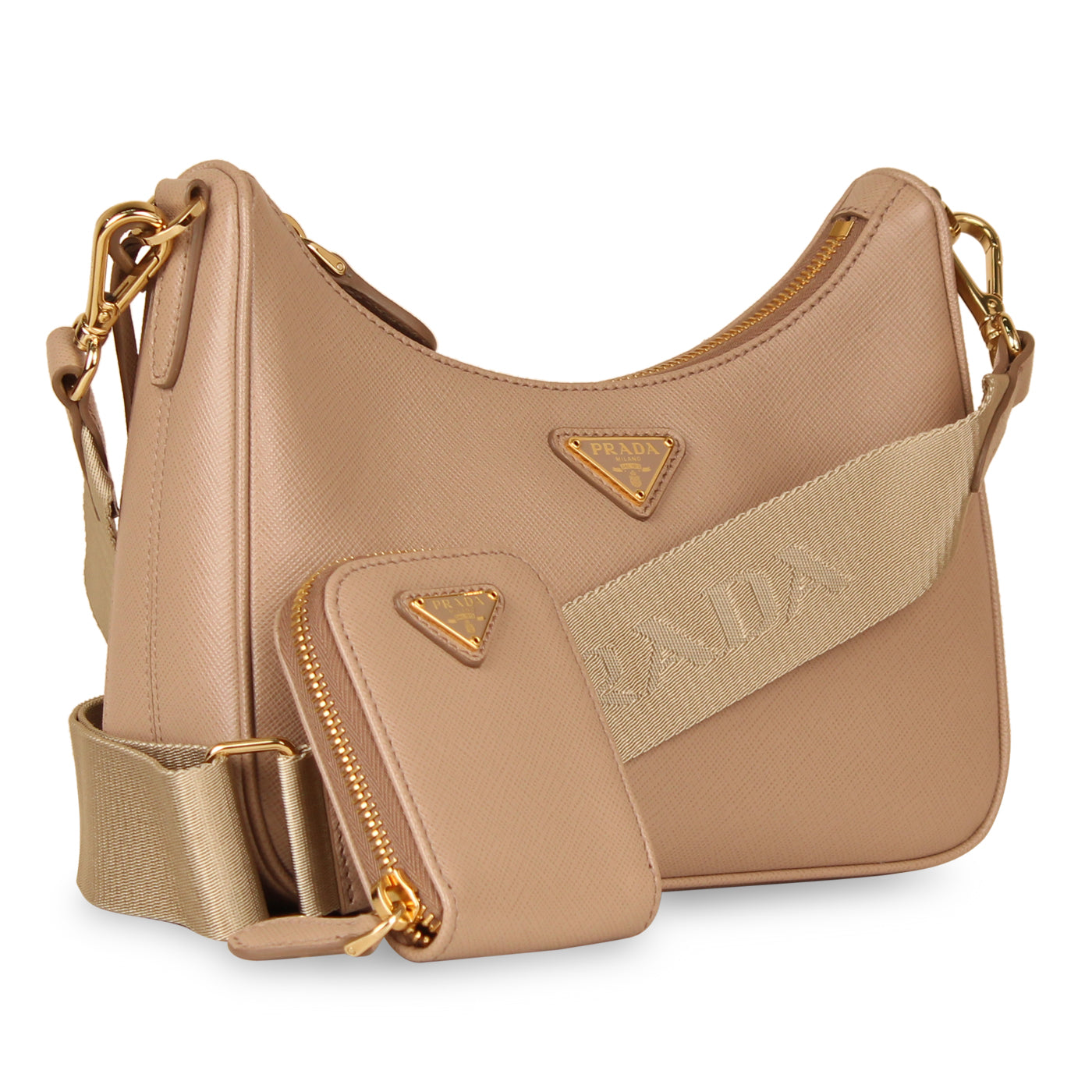 Prada Re Edition Nude Shoulder Bag Saffiano