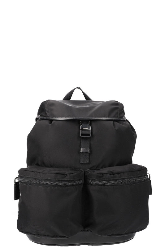 Prada Backpack with Nylon Black Silver