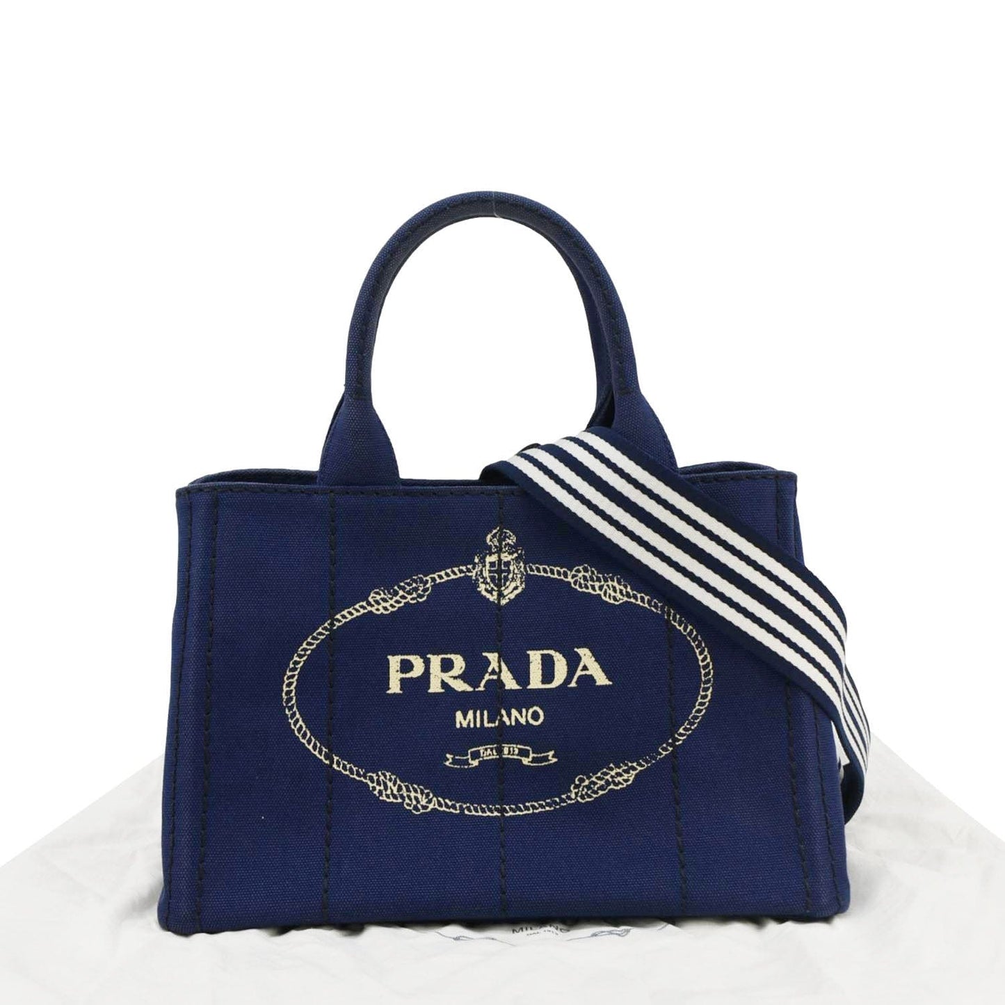 Prada Canapa Tote Bag Dark Denim Blue
