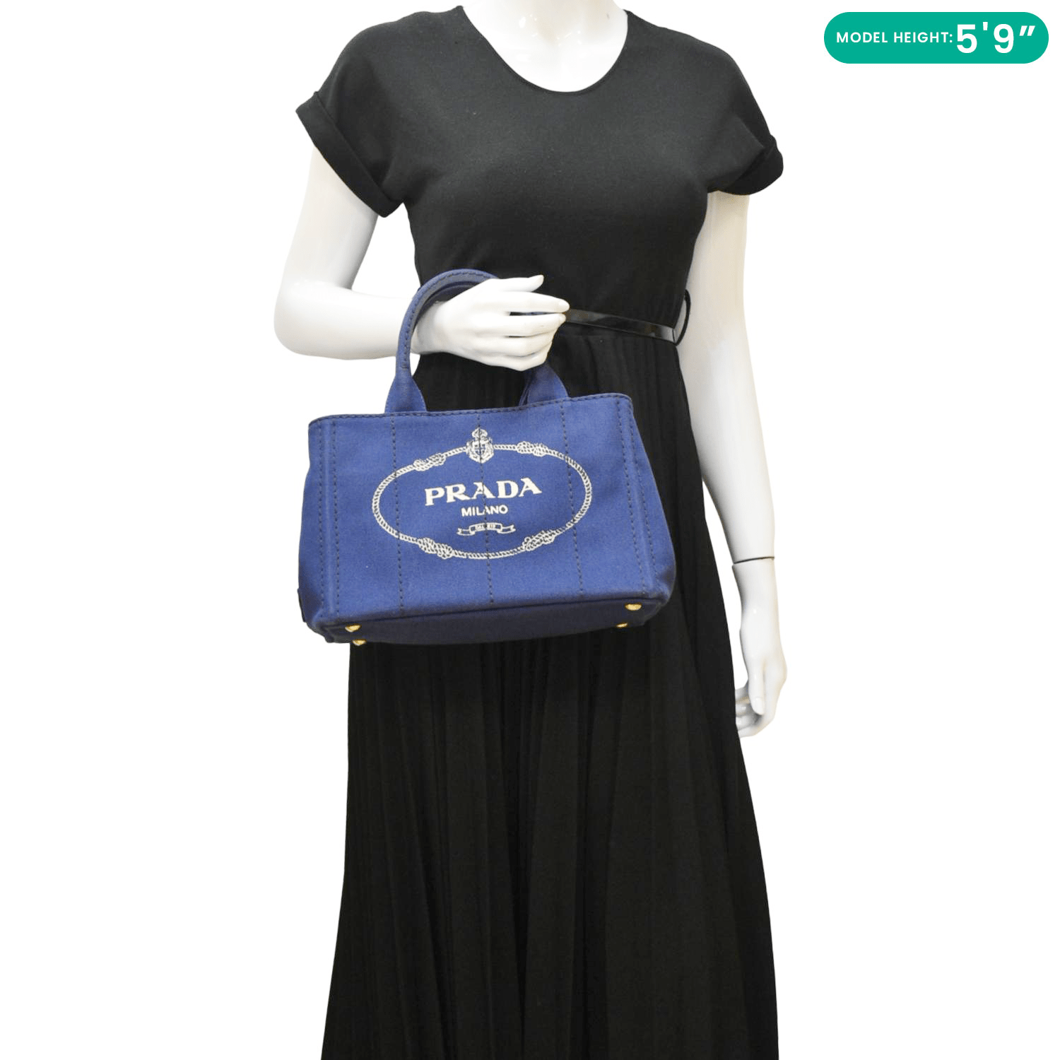 Prada Canapa Tote Bag Dark Denim Blue