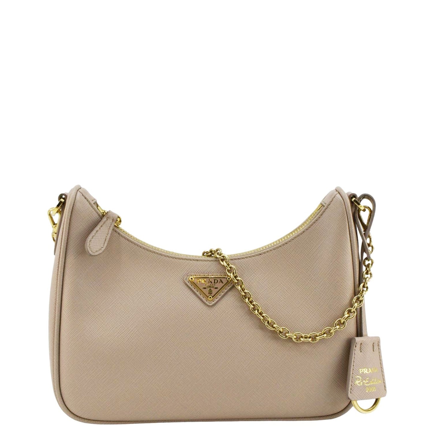 Re Edition Saffiano Shoulder Bag Cameo Leather Beige