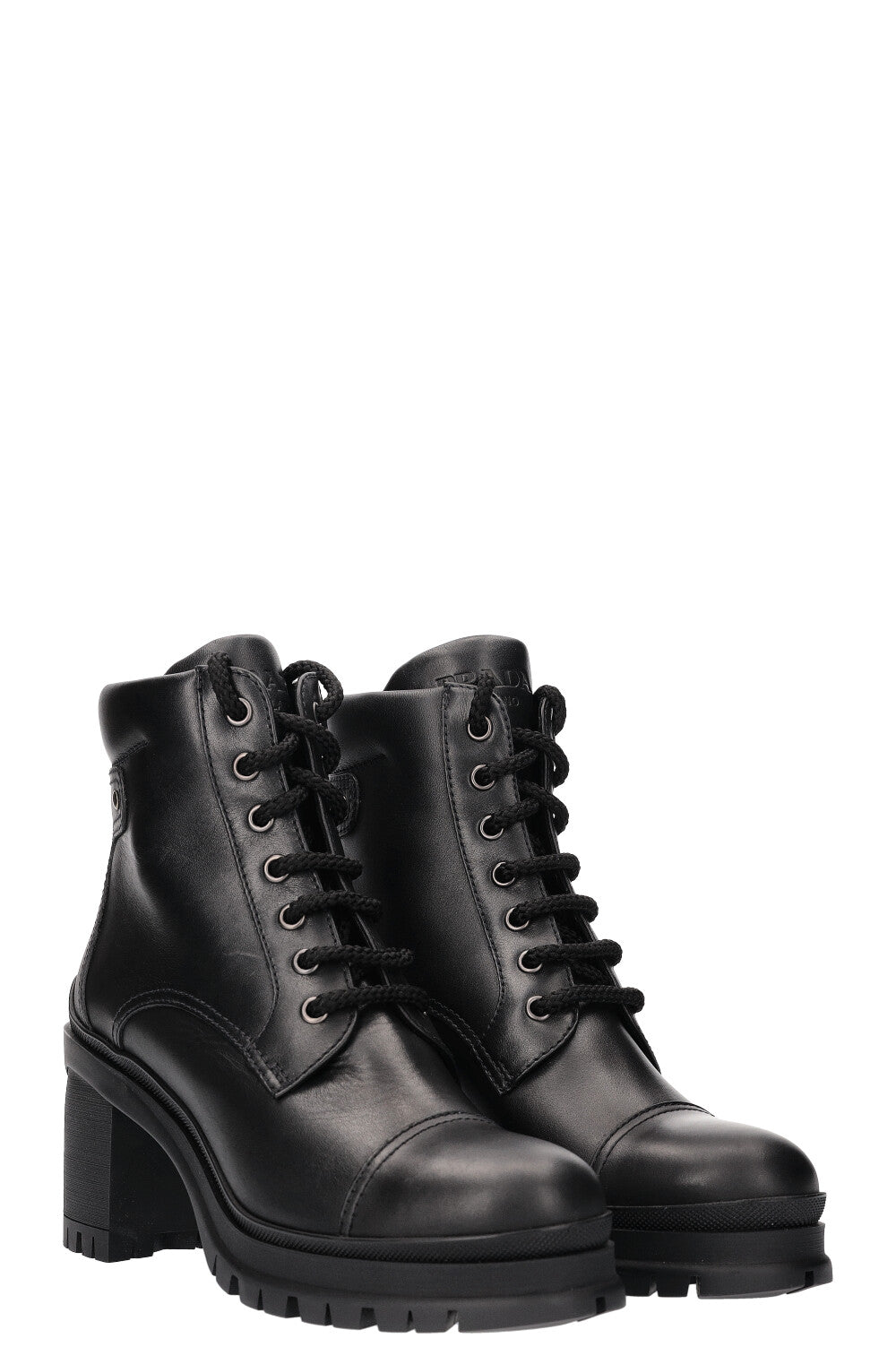 Prada Combat Boots Black Shoes