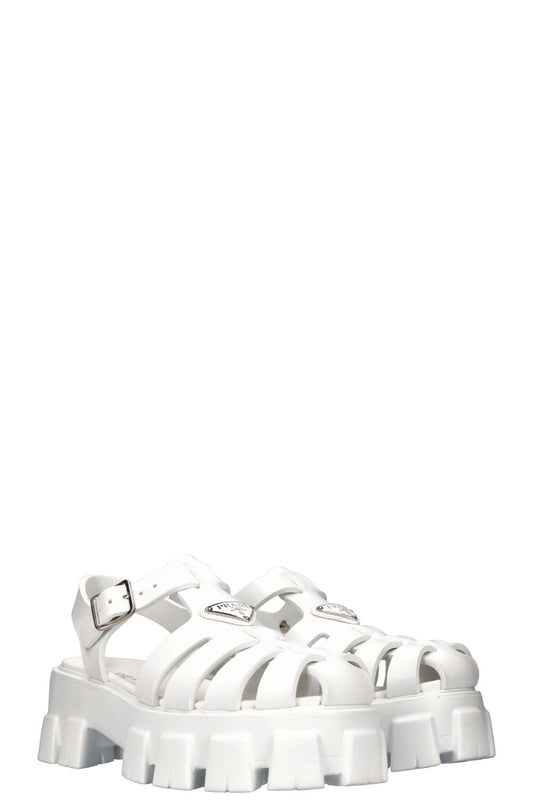 Prada Foam Rubber Sandals White Shoes