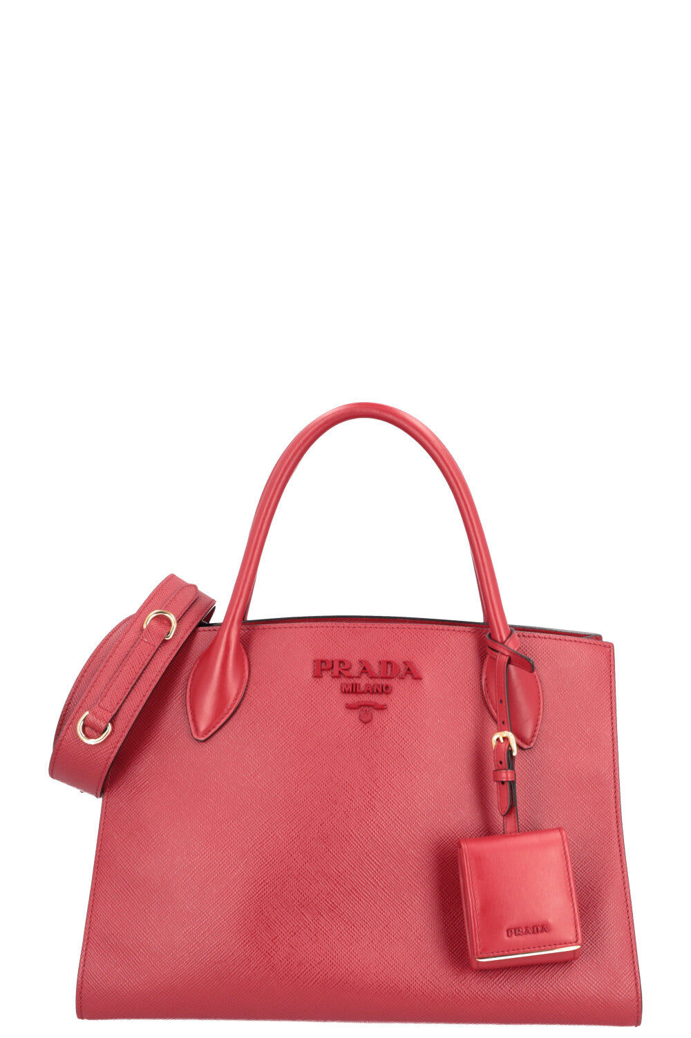 Prada Monochrome Tote Medium Tote Bag Medium Red Prd02462J04Whb220216Hi2