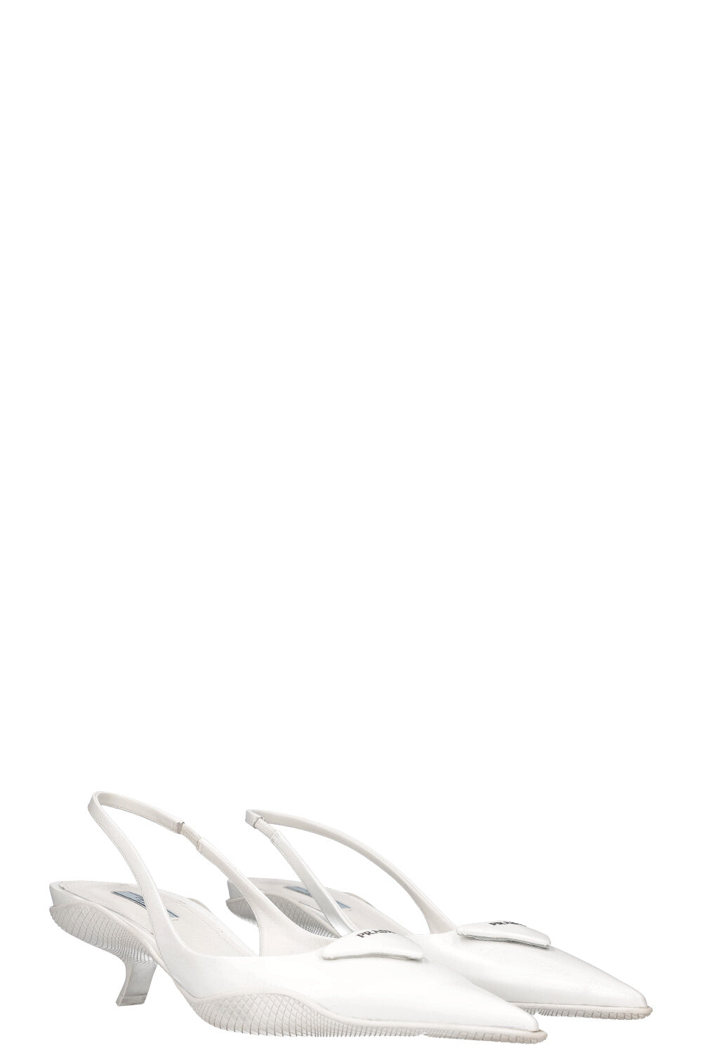 Prada Sling Bag Slingback Heels White Shoes