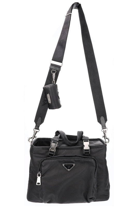 Prada Pet Bag Re Nylon Black Handbag
