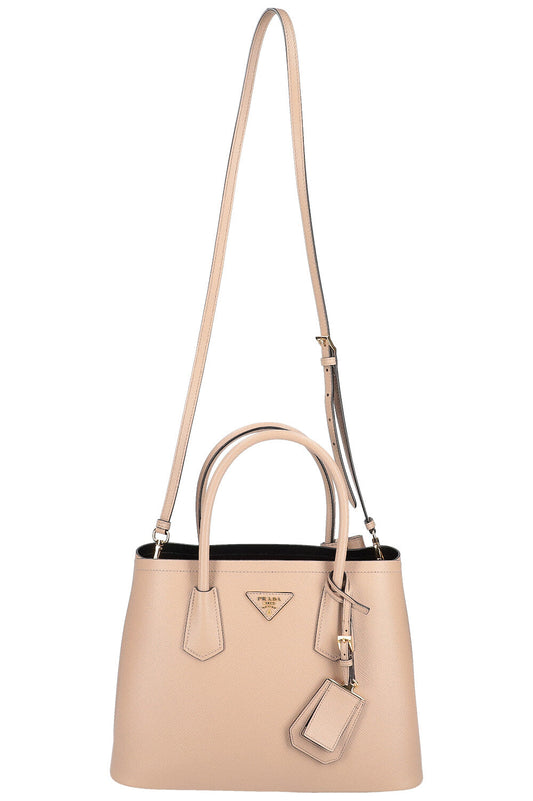 Prada Double Bag Saffiano Beige Handbag