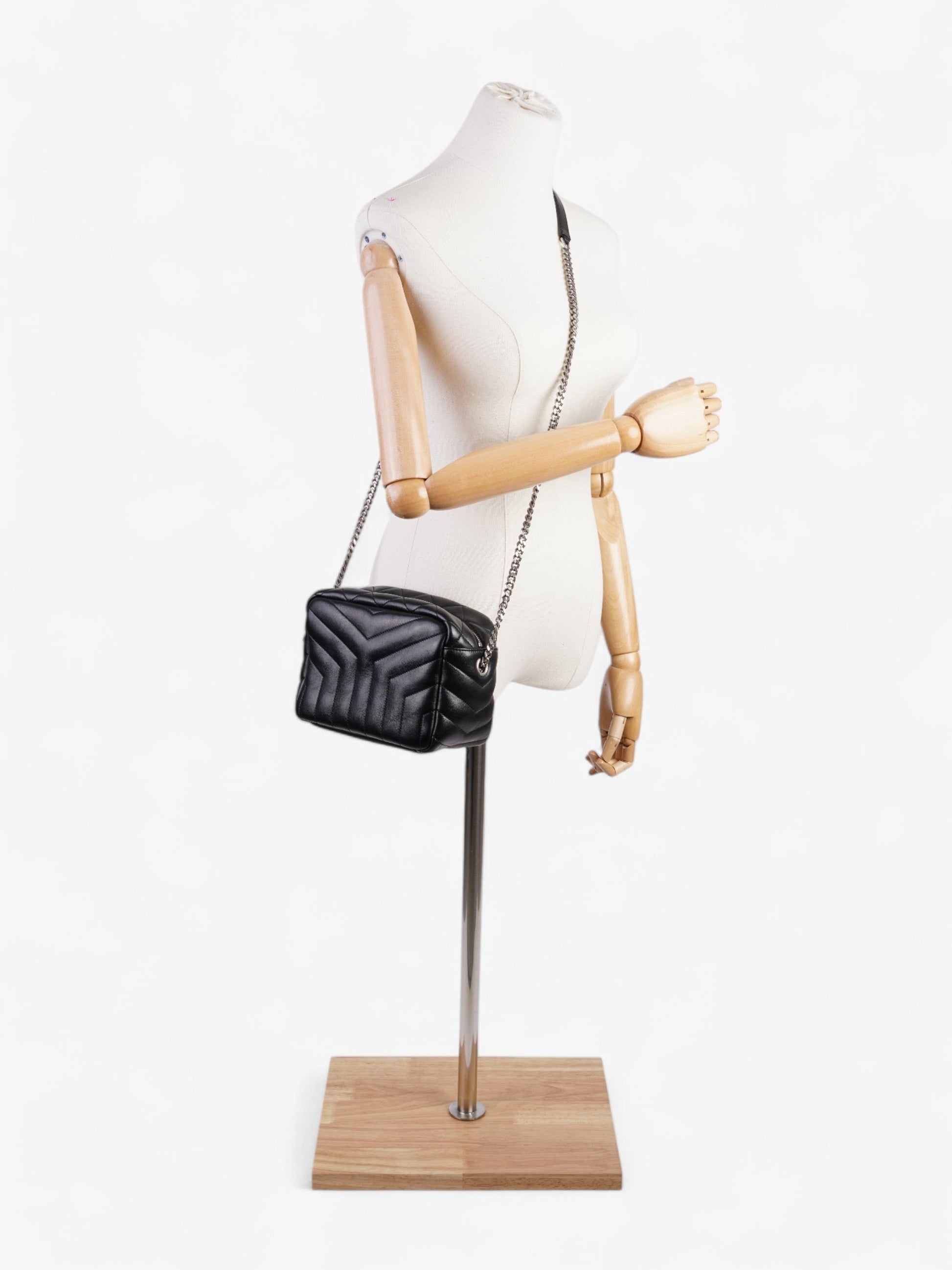 YSL Saint Laurent Loulou Bowling Bag Calfskin Leather Black Small Crossbody Bag