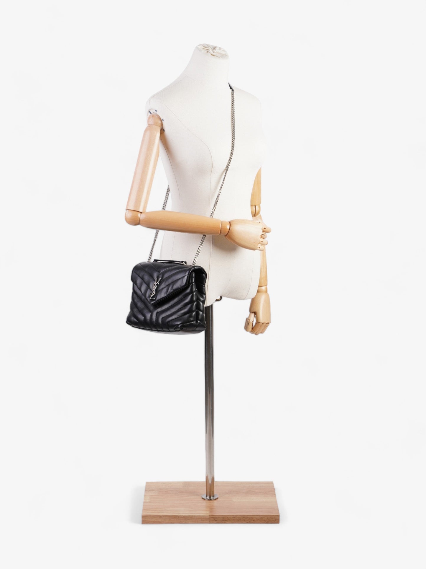 YSL Saint Laurent Lou Lou Calfskin Crossbody Bag Leather Black Small