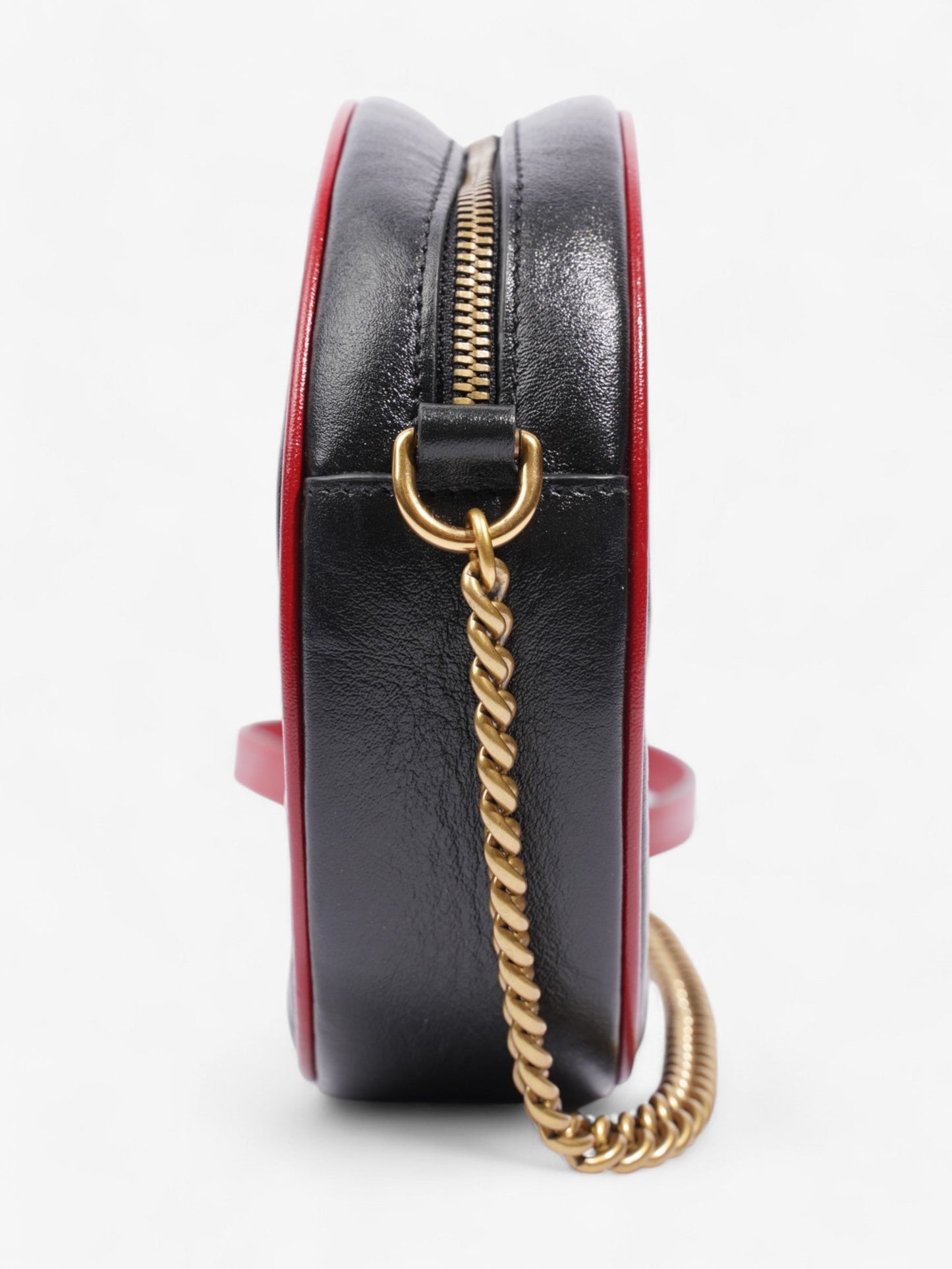 Gucci Marmont Round Red Crossbody Bag Leather Matelasse