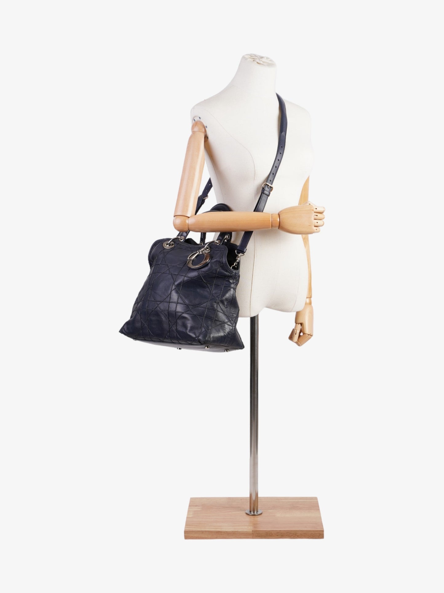 Dior Christian Granville Bag Leather Blue Navy Travel Bag