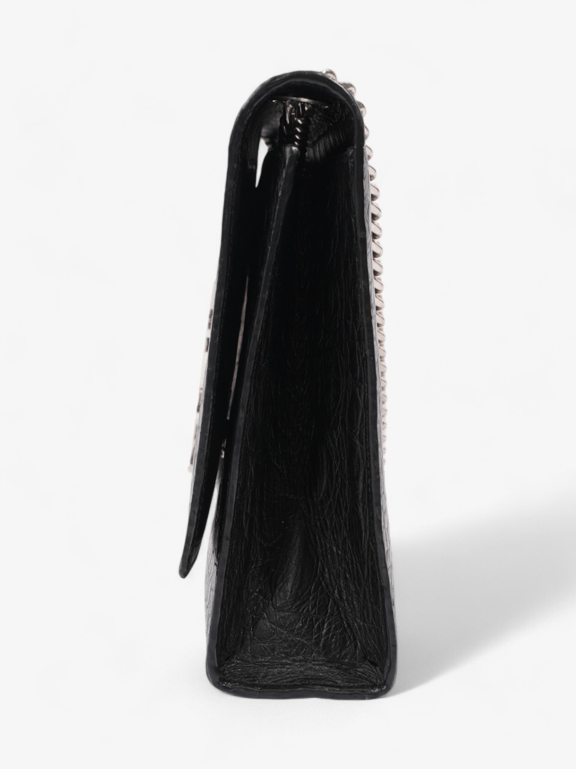 YSL Saint Laurent Kate Shoulder Bag Leather Black Embossed