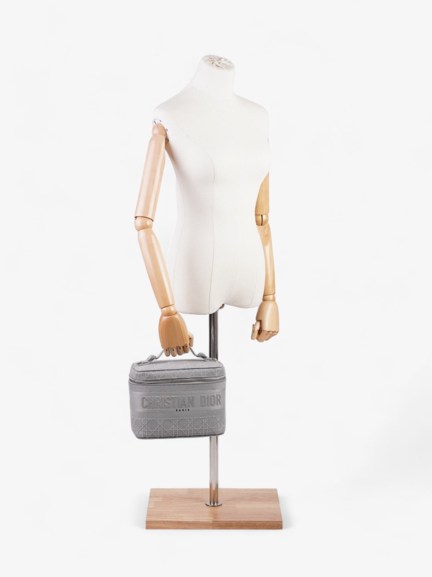 Dior Christian travel Vanity Case Grey Oblique Travel Bag Canvas Gray