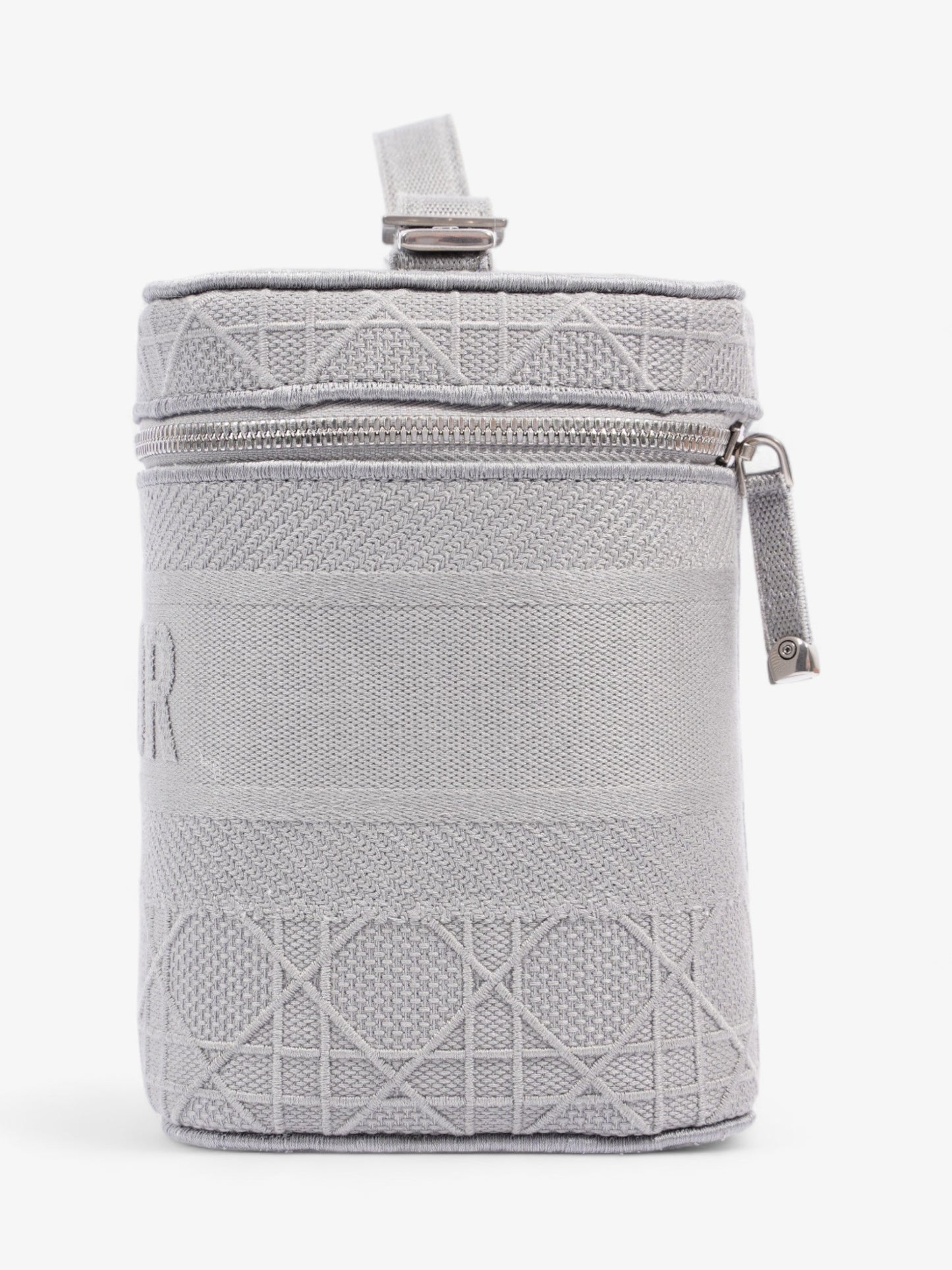 Dior Christian travel Vanity Case Grey Oblique Travel Bag Canvas Gray