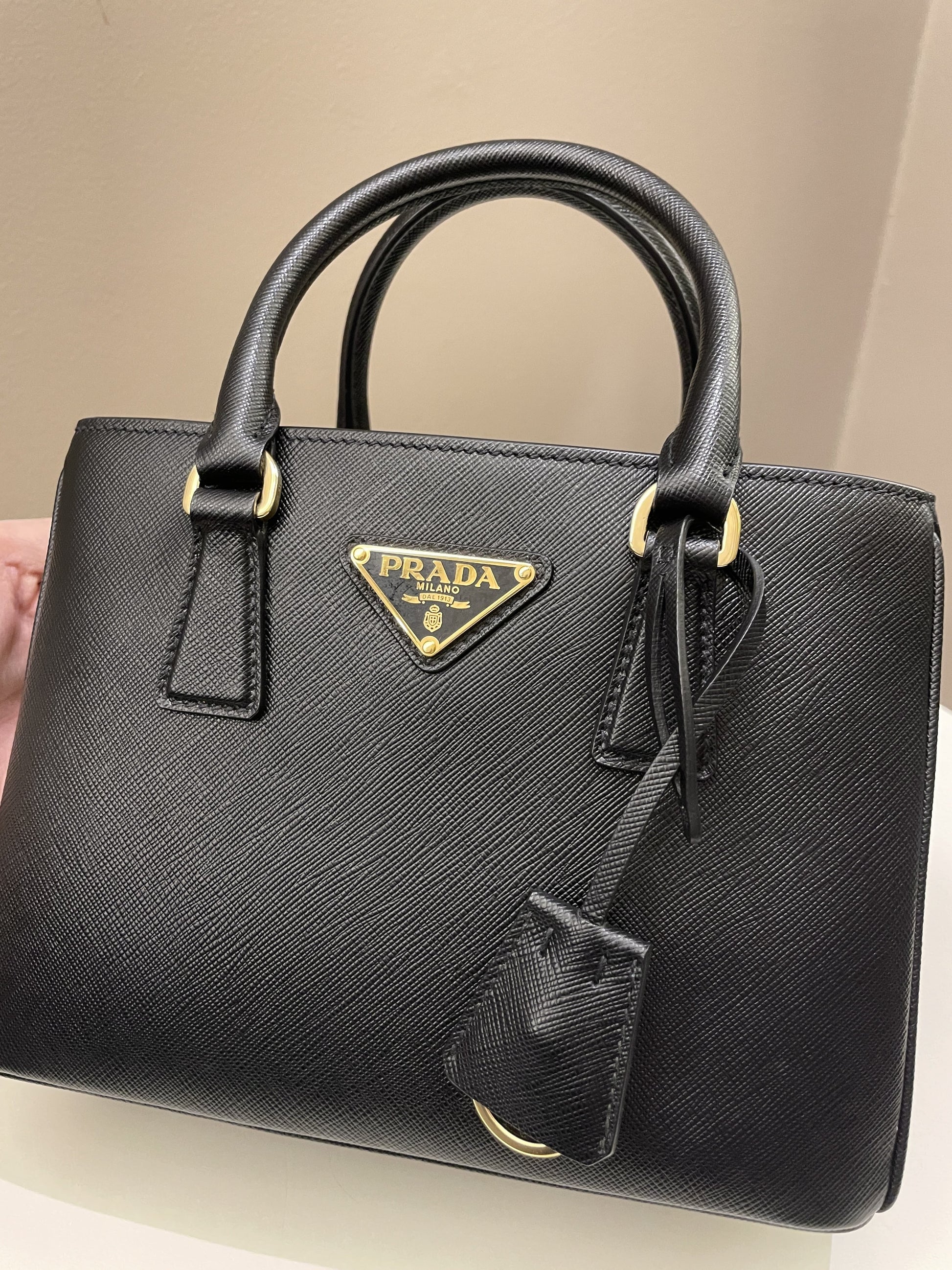 Prada Re Edition Galleria Tote Leather Saffiano Black Tote Bag