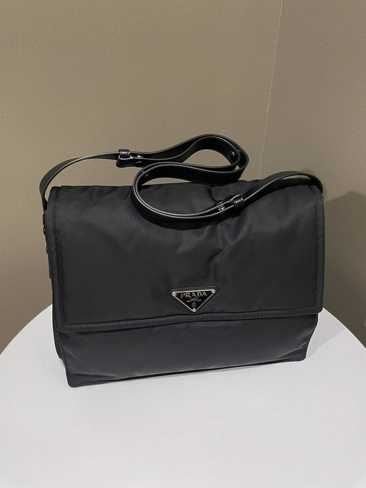Prada Padded Pattina Bag Nylon Black Travel Bag
