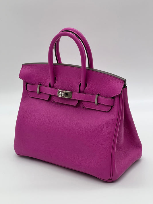 Gucci Hermes Birkin Verso Magnolia Capucine Novillo Palladium Leather Travel Bag