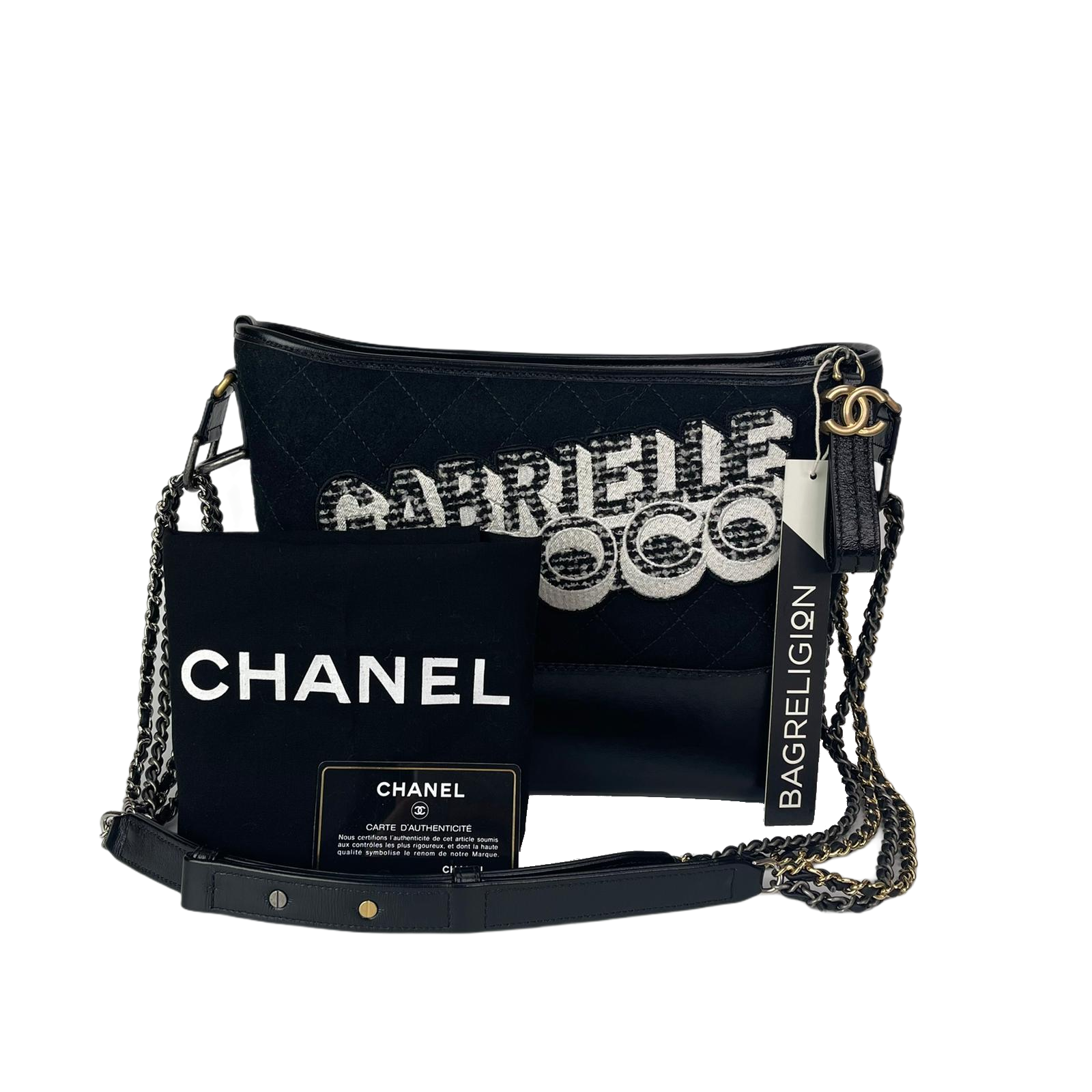 Chanel Limited Edition Anniversary Coco Gabrielle Bag Mediun Black Medium Shoulder Bag