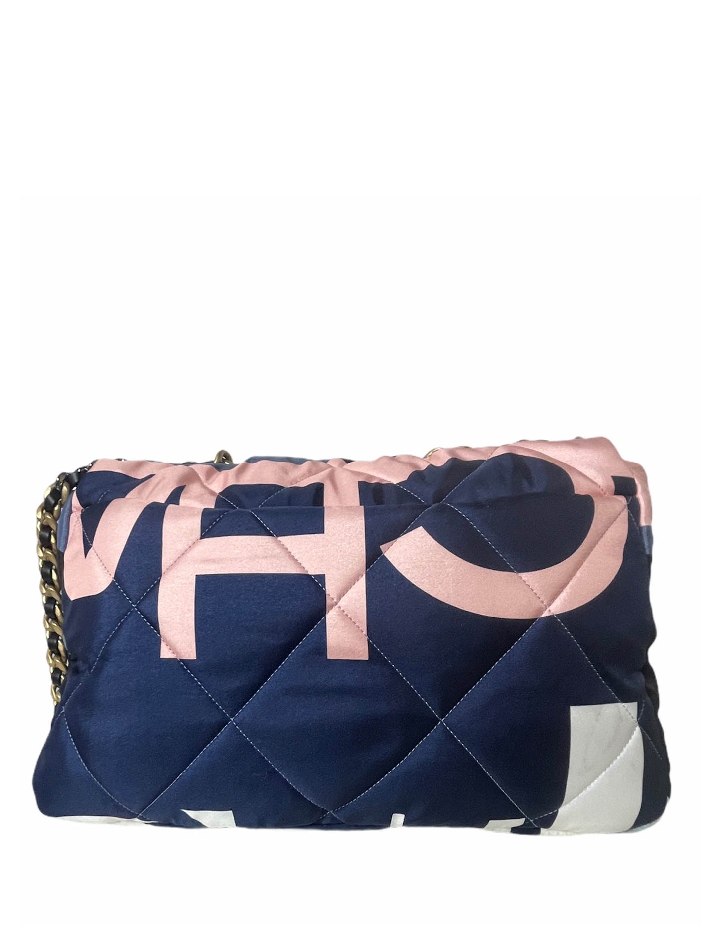 Chanel Blue/White/Black Maxi Scarf 19 Flap Bag