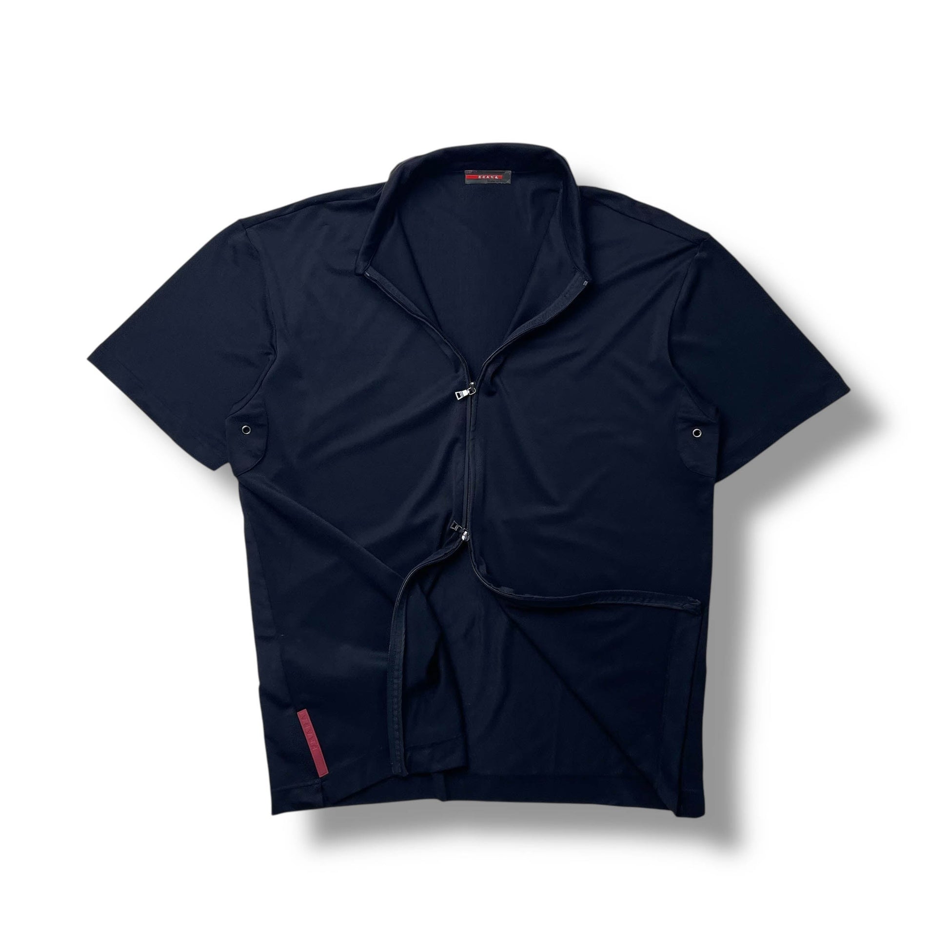 Prada Handbag Sport Full Technical Short Sleeve Polo Shirt Zip