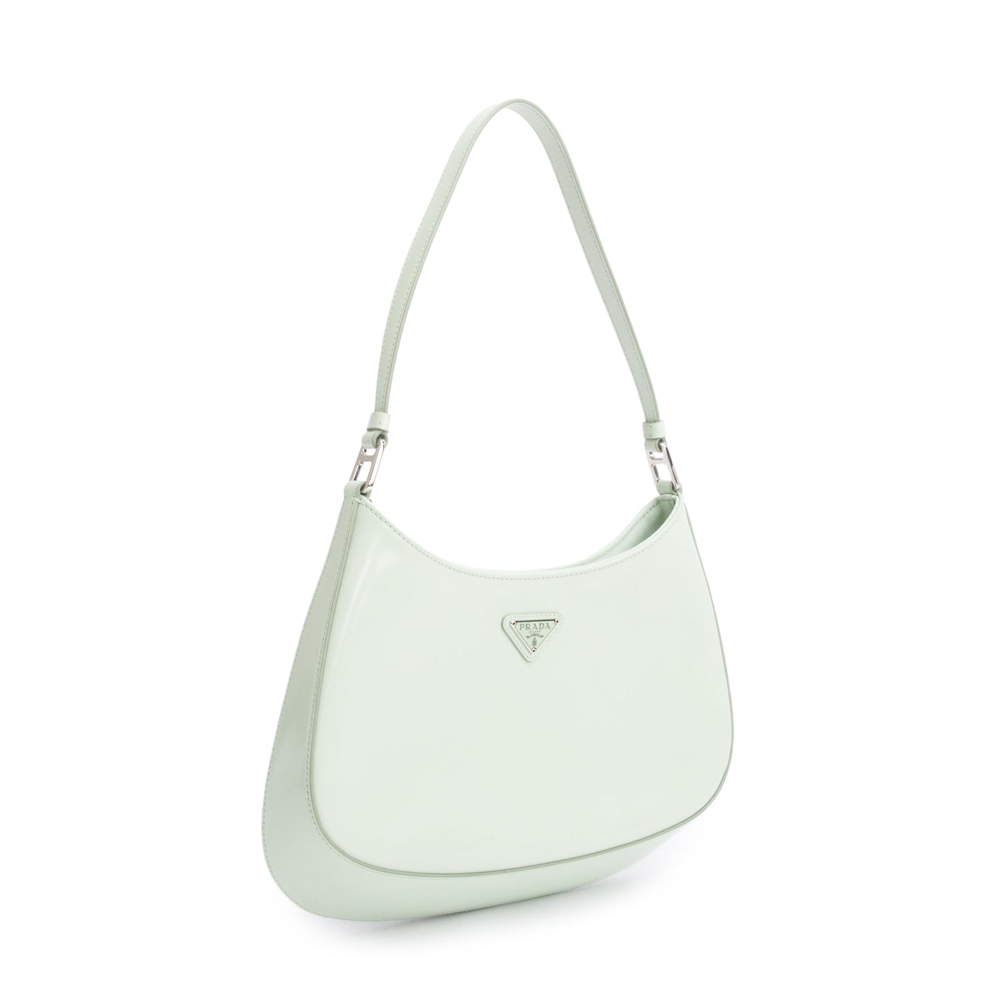 Prada Aqua Spazzolato Cleo Bag Leather Travel Bag