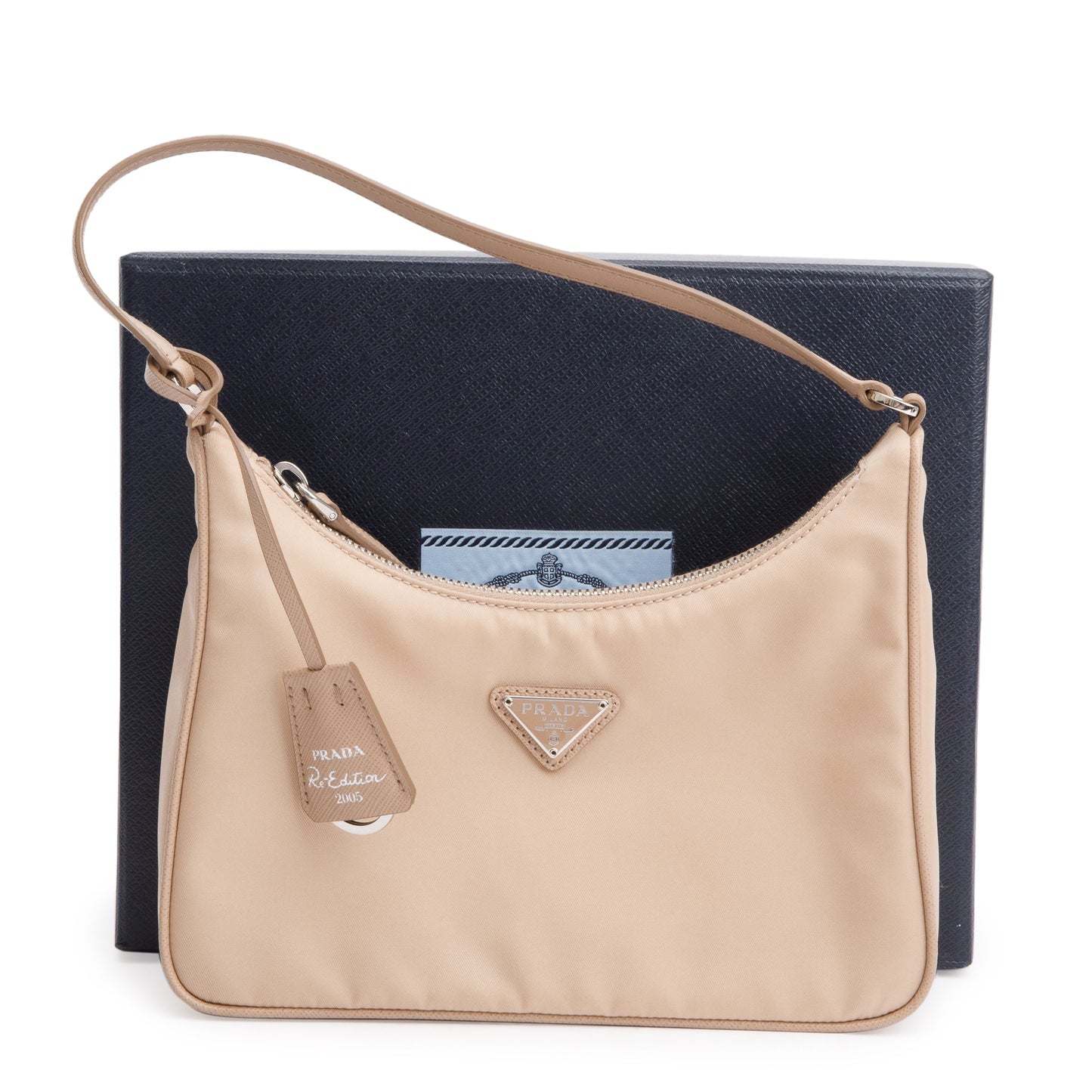Prada Re Edition Re And Saffiano Bag Nylon Beige Travel Bag