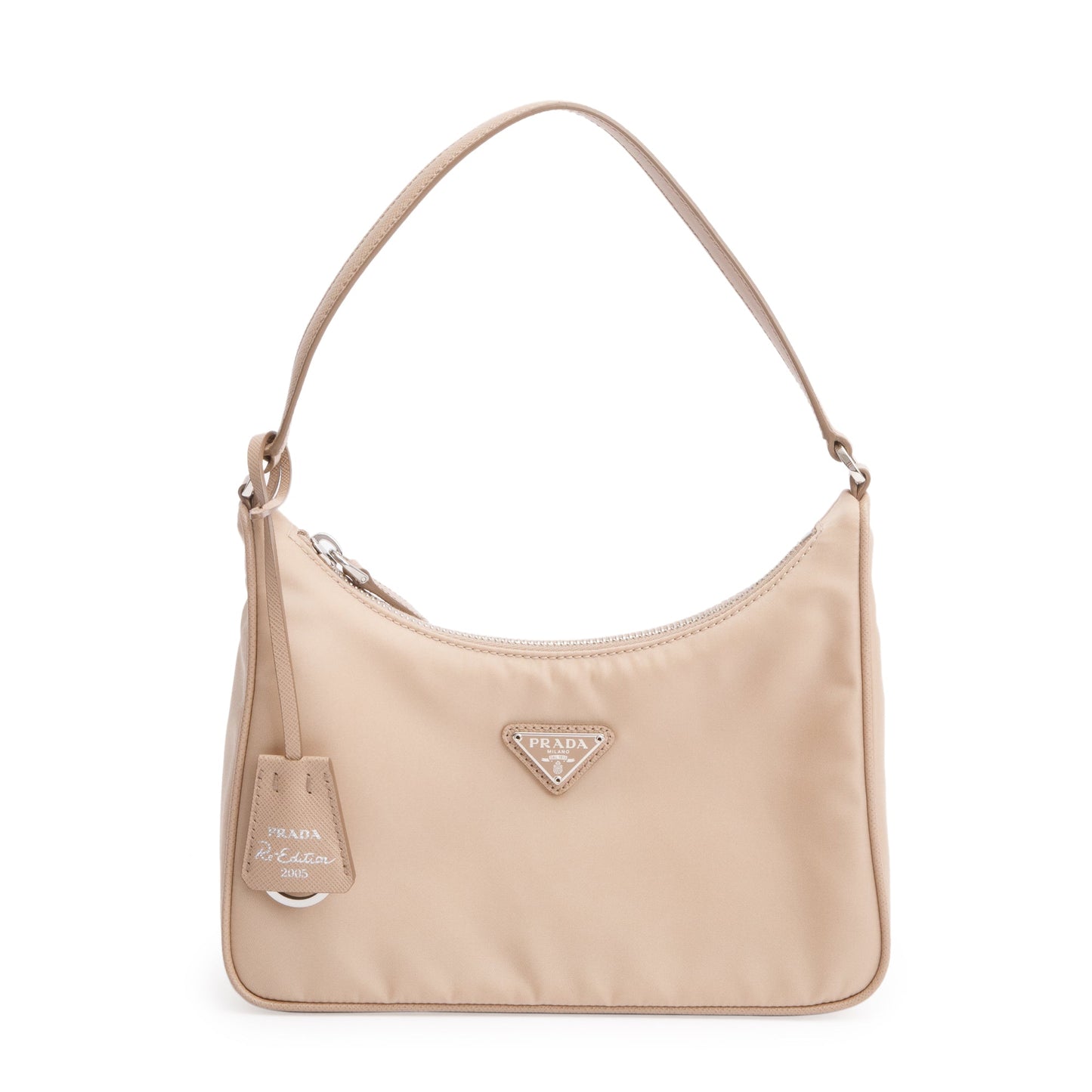 Prada Re Edition Re And Bag Nylon Saffiano Beige Travel Bag