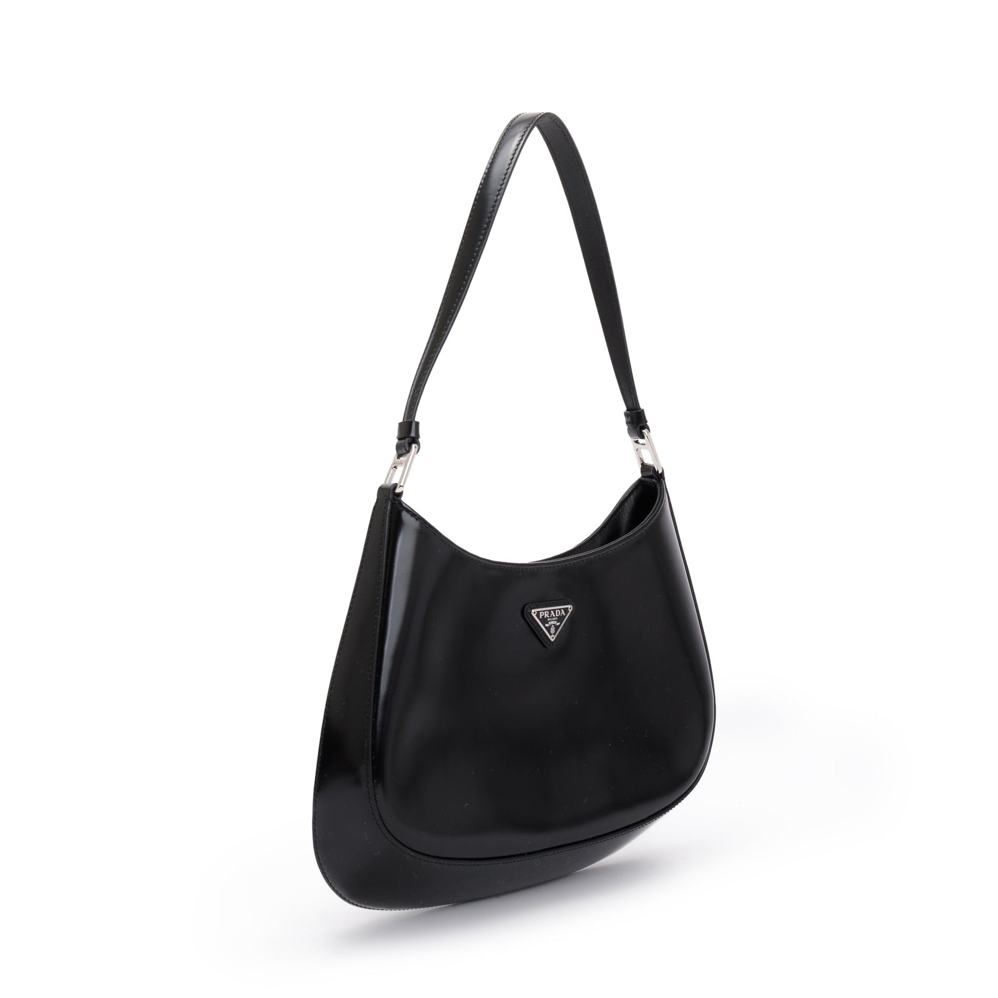 Prada Spazzolato Cleo Bag Leather Black Travel Bag Cleo Bag