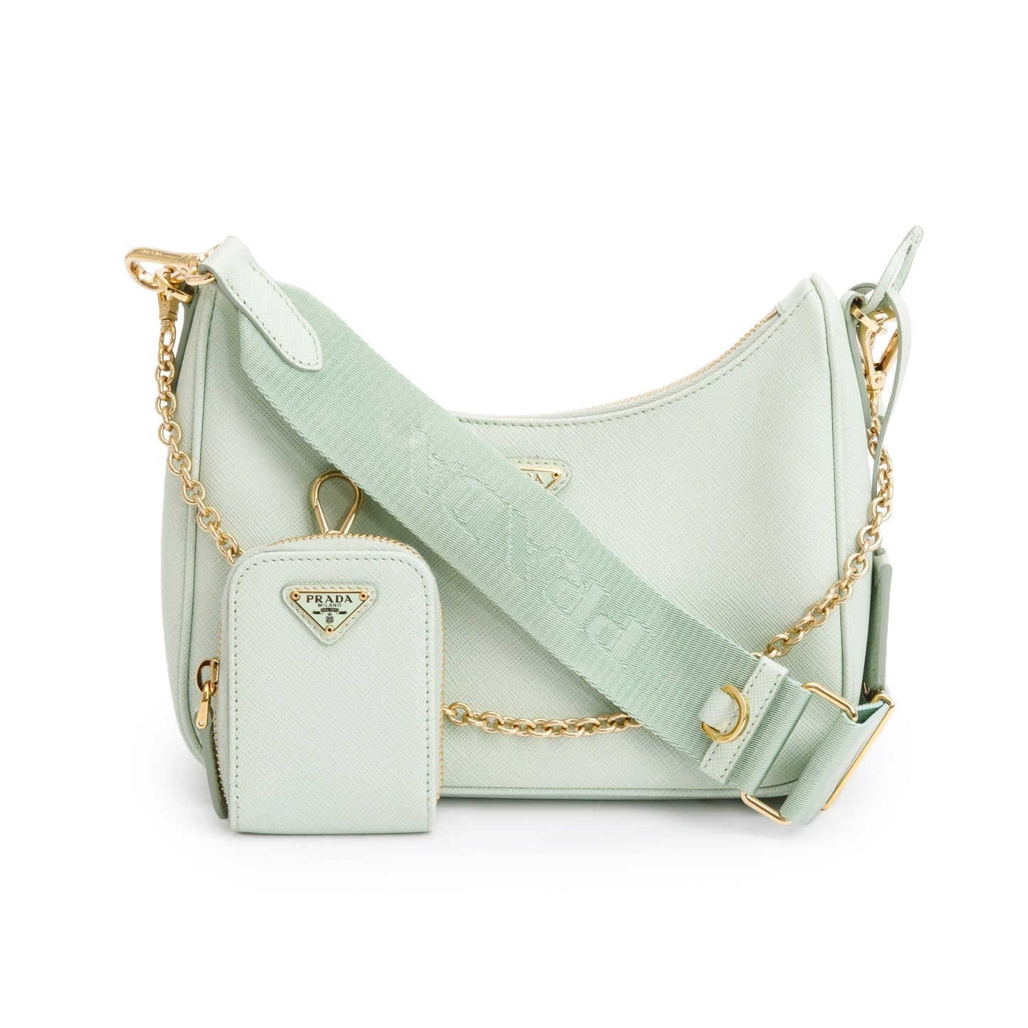 Prada Light Saffiano Re Edition Shoulder Bag Leather Green