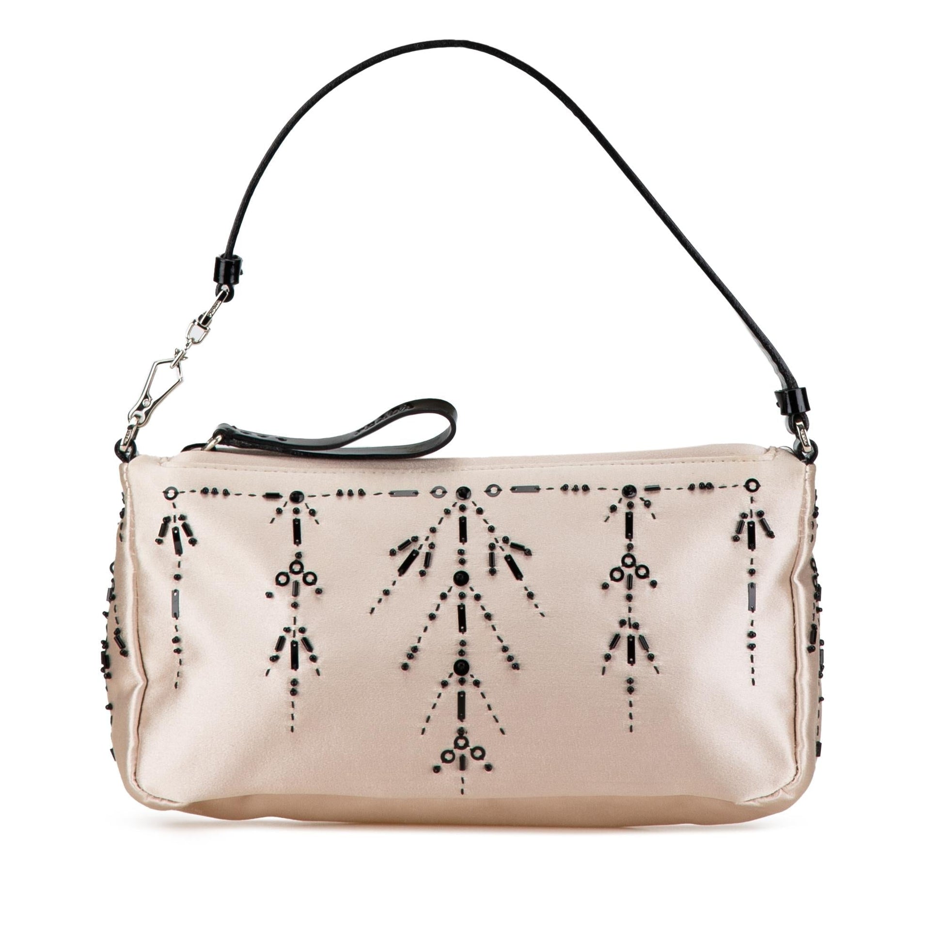 Prada Beaded Pochette Shg Shoulder Bag Satin
