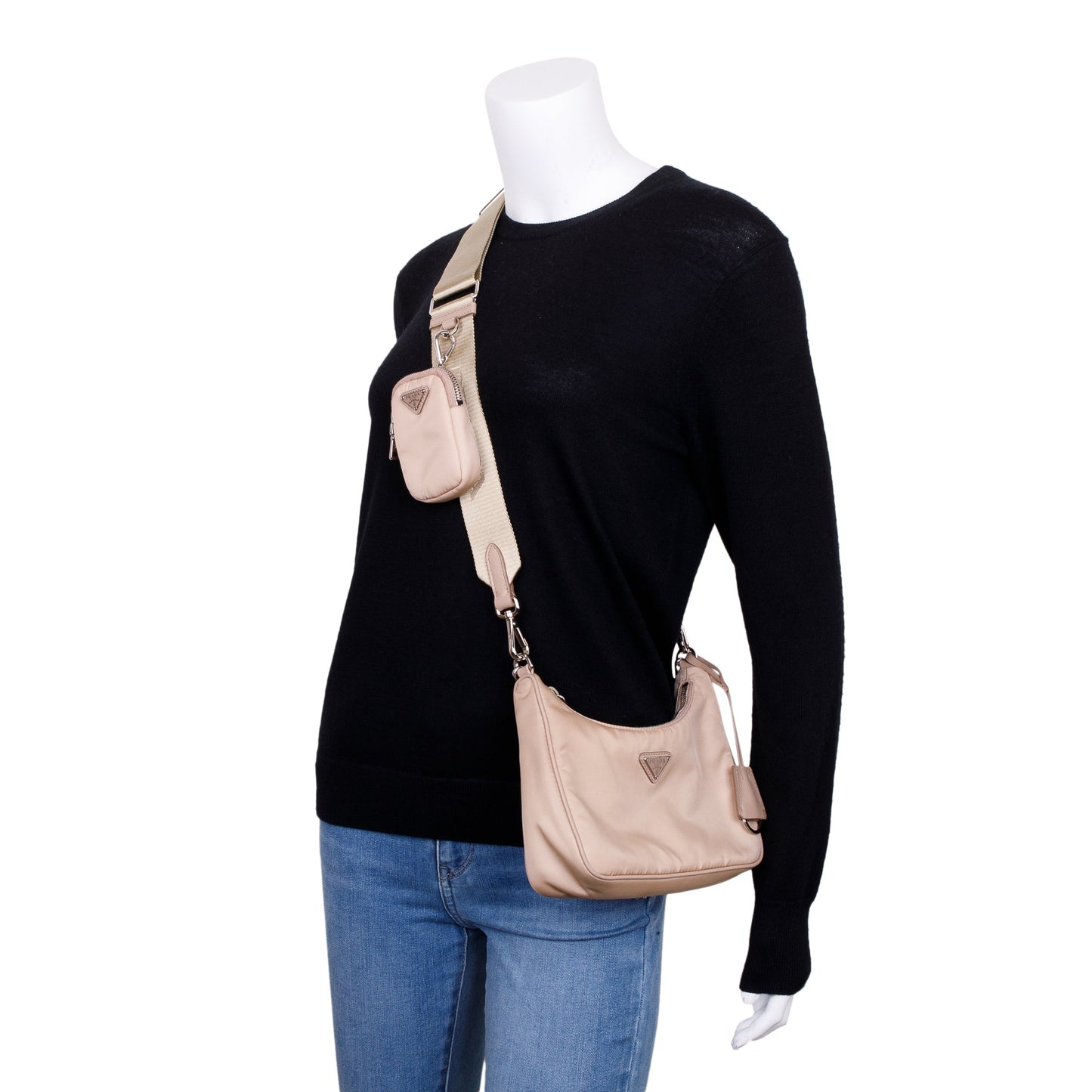 Prada Re Edition Shoulder Bag Nylon Beige