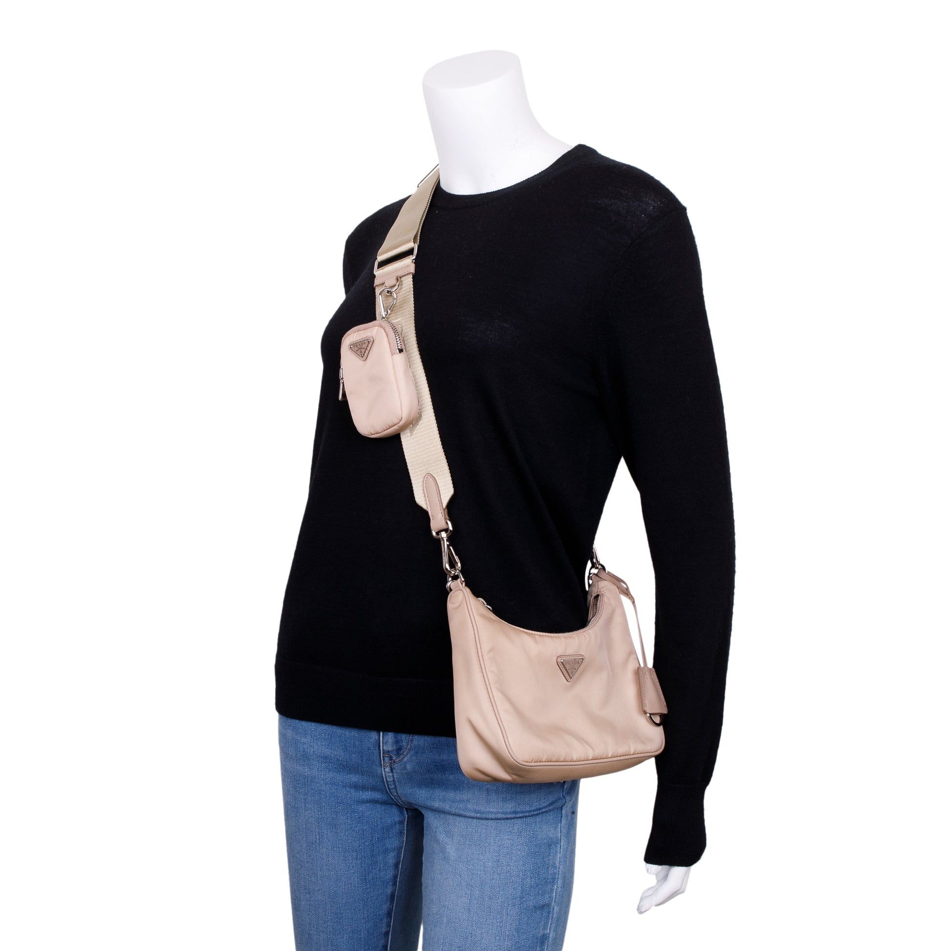 Prada Re Edition Shoulder Bag Nylon Beige